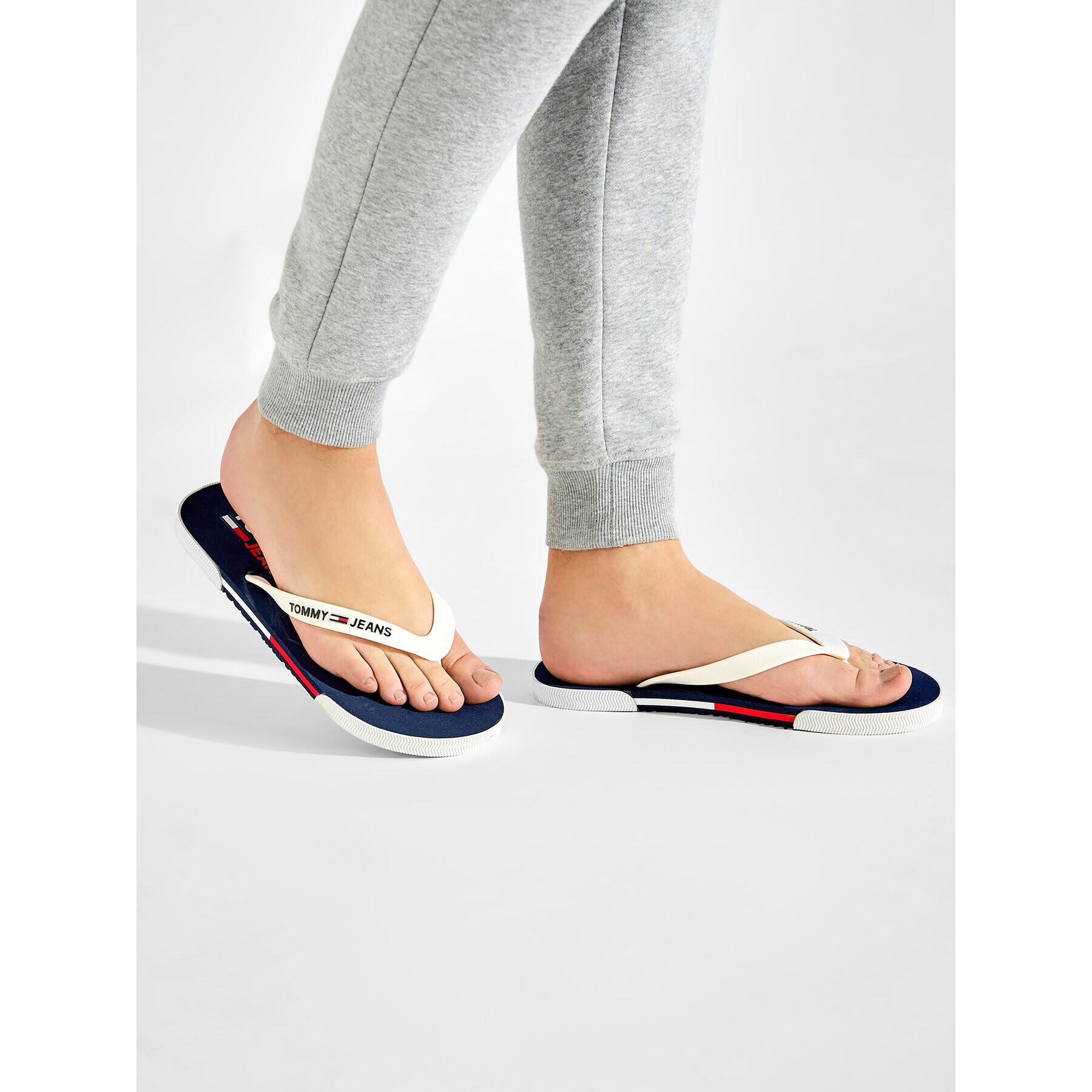 Tommy Jeans Джапанки Mens Flag Beach Sandal EM0EM01032 Бял - Pepit.bg