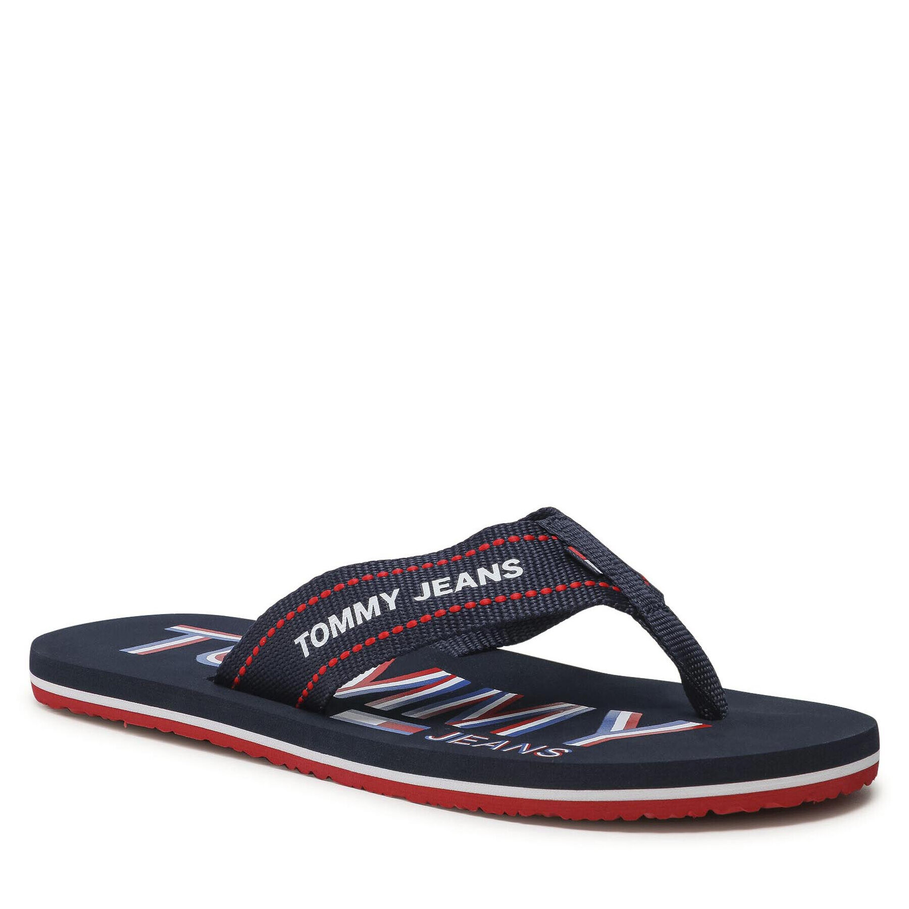 Tommy Jeans Джапанки Printed Beach Sandal EM0EM00728 Тъмносин - Pepit.bg