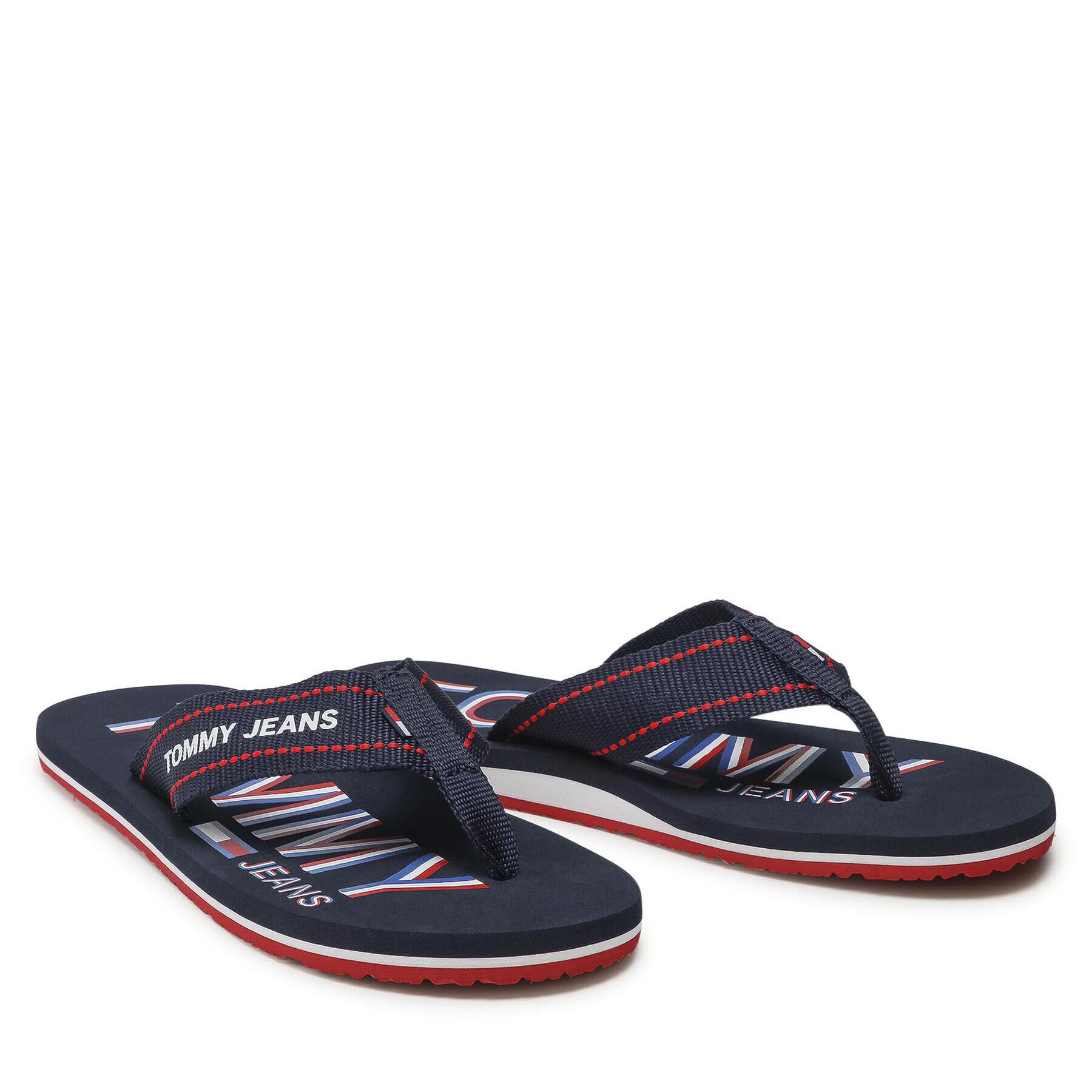 Tommy Jeans Джапанки Printed Beach Sandal EM0EM00728 Тъмносин - Pepit.bg