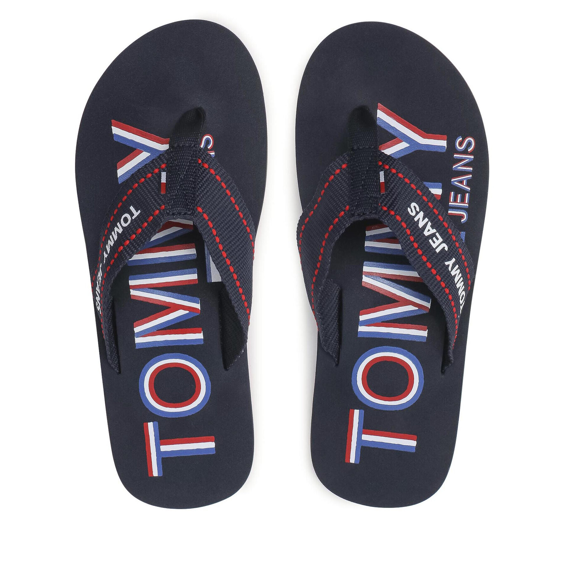 Tommy Jeans Джапанки Printed Beach Sandal EM0EM00728 Тъмносин - Pepit.bg