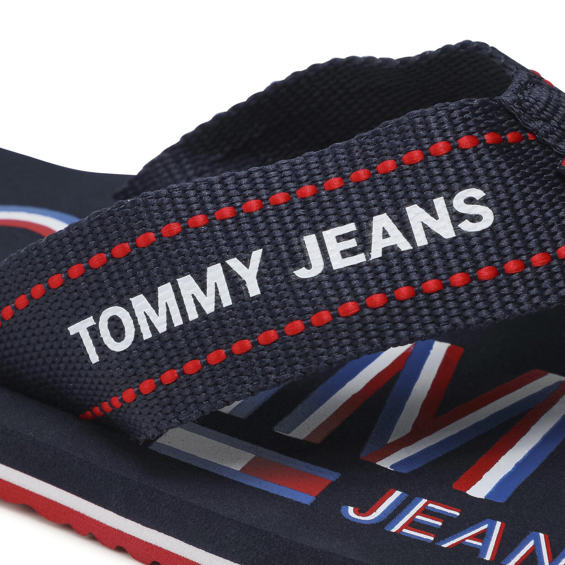 Tommy Jeans Джапанки Printed Beach Sandal EM0EM00728 Тъмносин - Pepit.bg