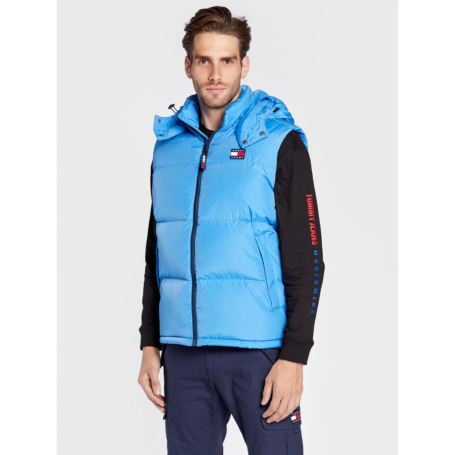 Tommy Jeans Елек Alaska Vest DM0DM14447 Син Regular Fit - Pepit.bg