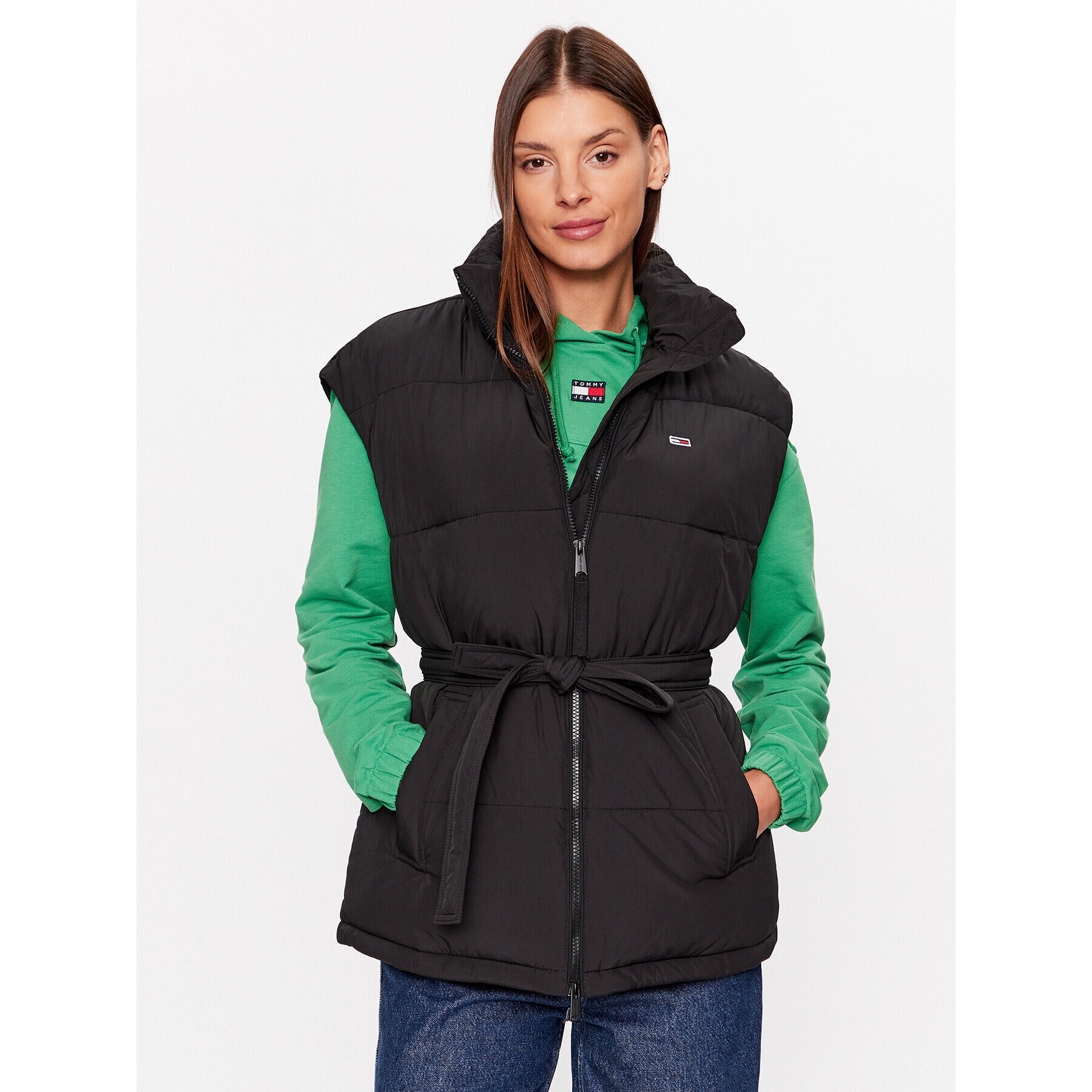 Tommy Jeans Елек DW0DW15858 Черен Regular Fit - Pepit.bg