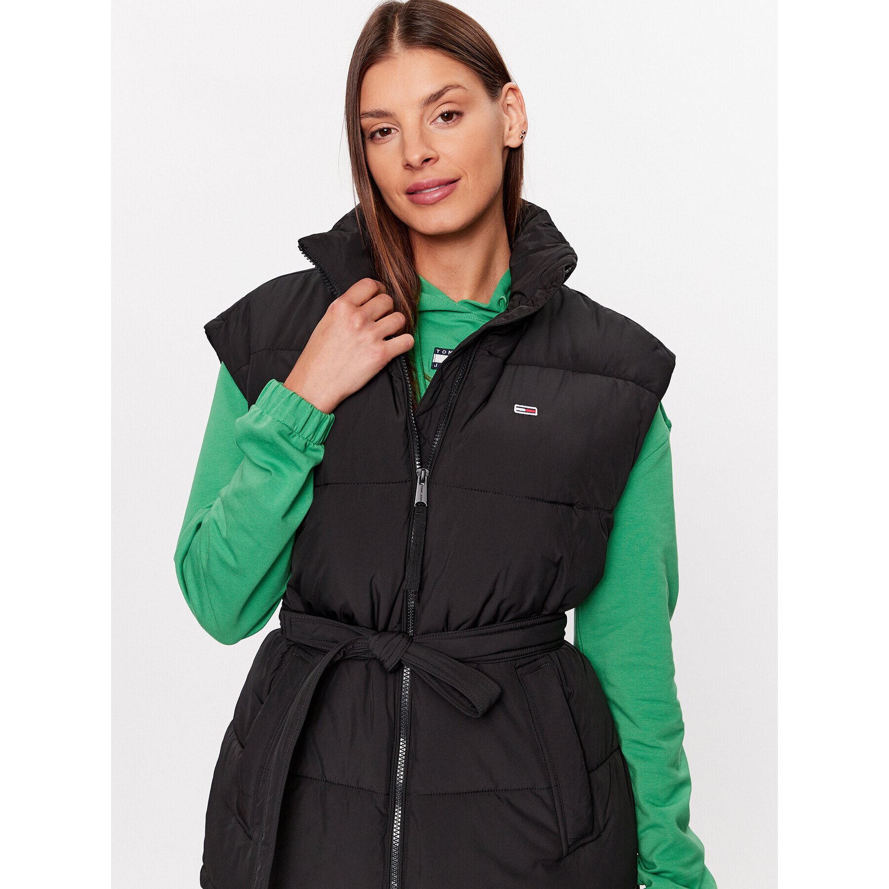 Tommy Jeans Елек DW0DW15858 Черен Regular Fit - Pepit.bg