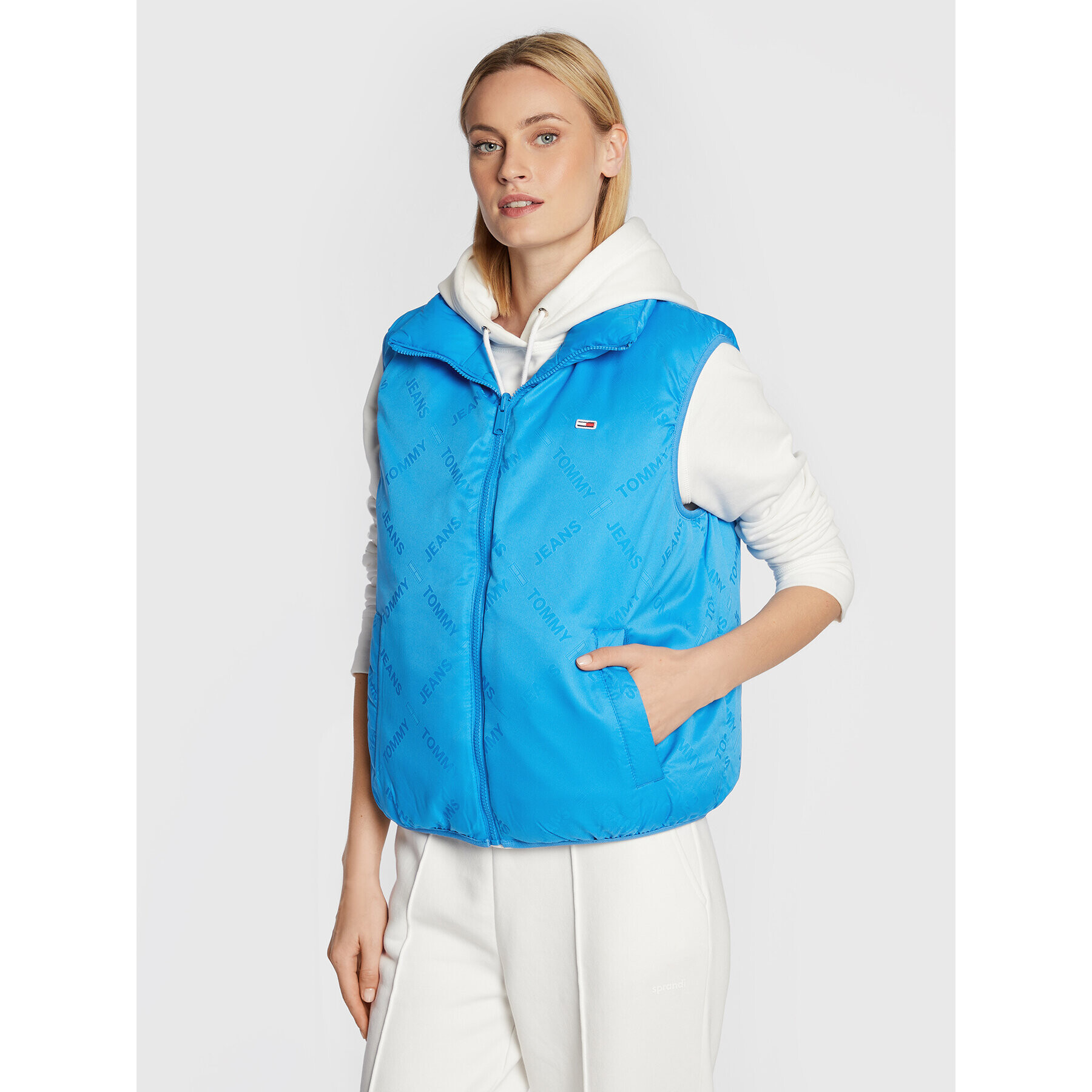 Tommy Jeans Елек Reverse Monogram DW0DW13750 Син Regular Fit - Pepit.bg