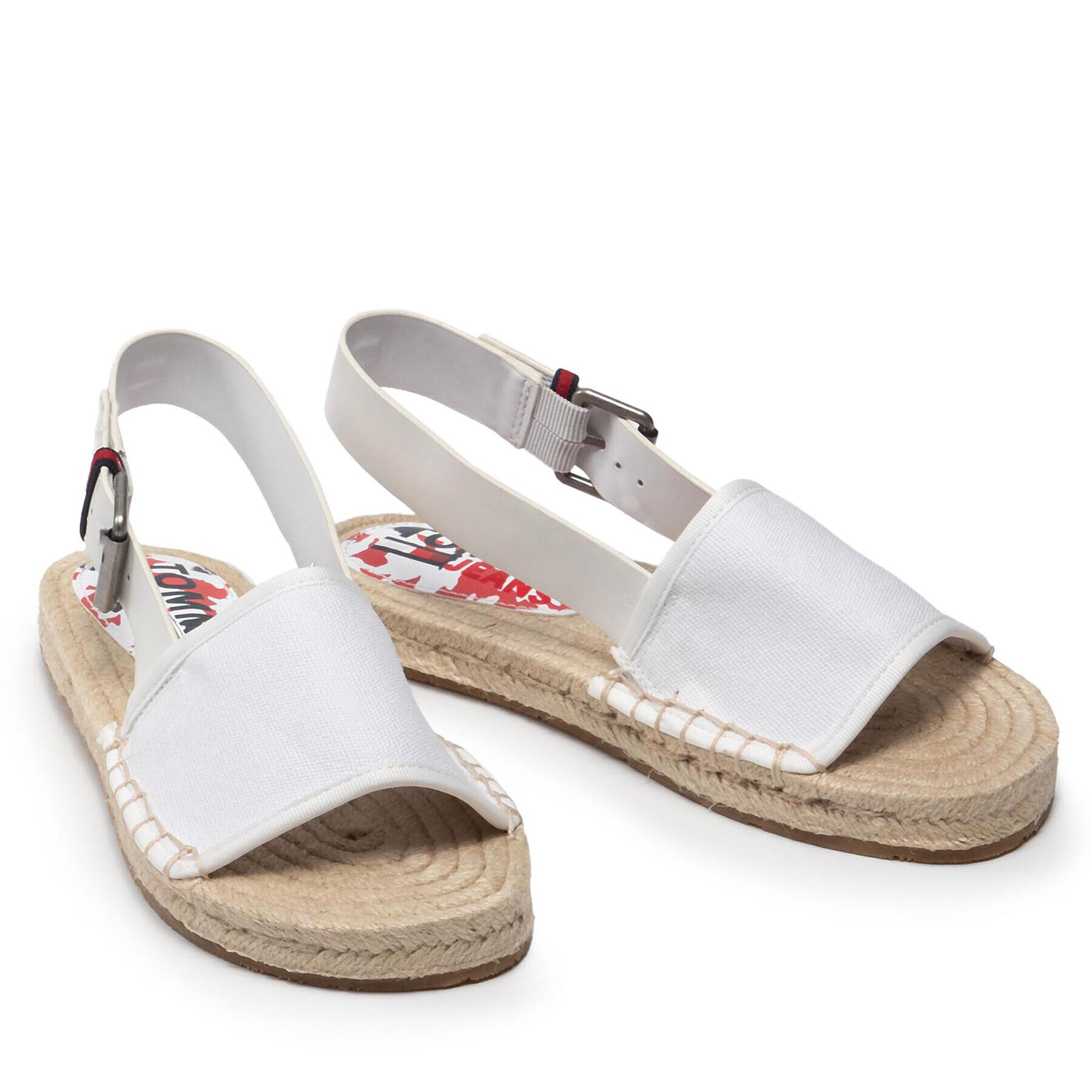 Tommy Jeans Еспадрили Essential Flat Sandal EN0EN01437 Бял - Pepit.bg
