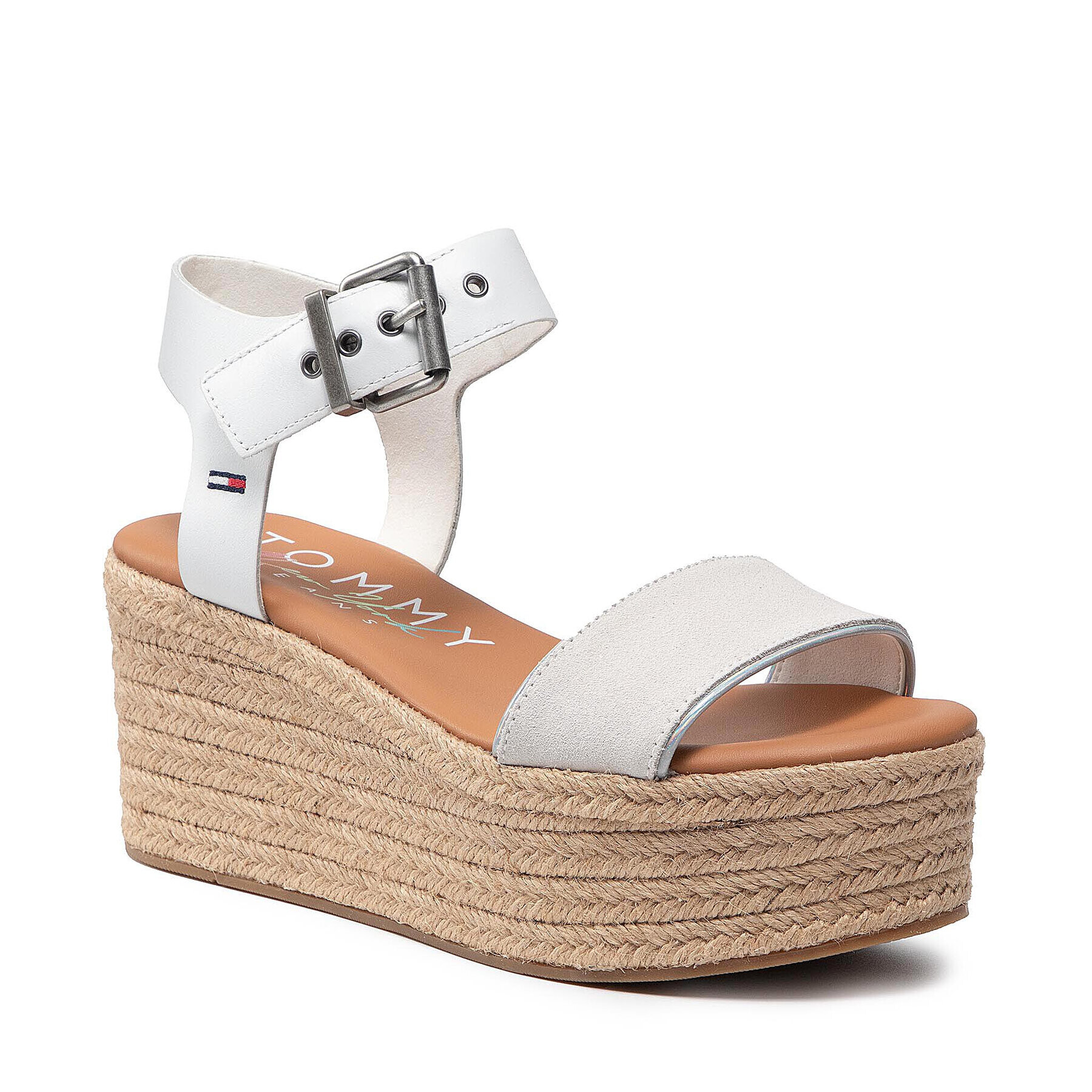 Tommy Jeans Еспадрили Essential Flatform Sandal EN0EN01320 Бял - Pepit.bg