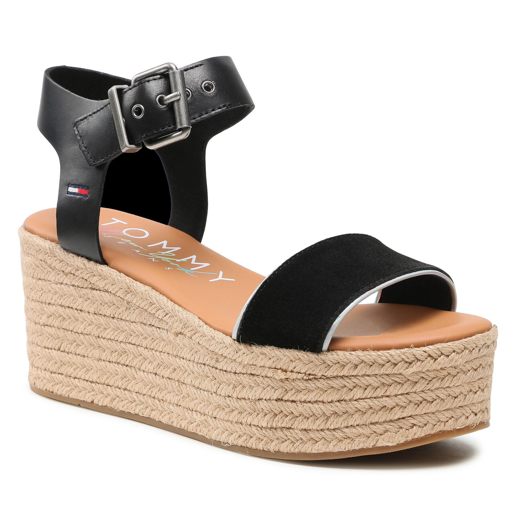 Tommy Jeans Еспадрили Essential Flatform Sandal EN0EN01320 Черен - Pepit.bg