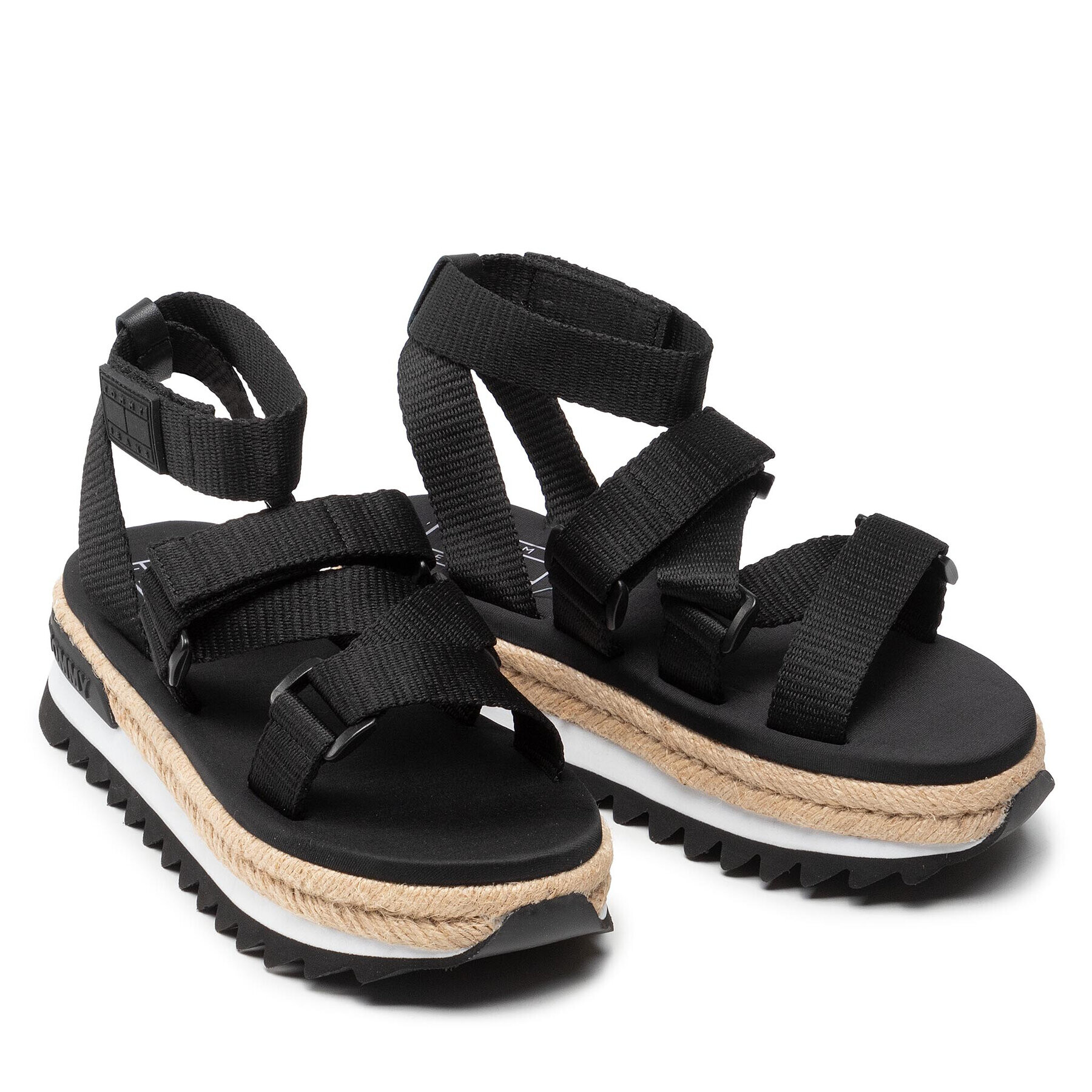 Tommy Jeans Еспадрили Rope Cleated Sandal EN0EN01804 Черен - Pepit.bg