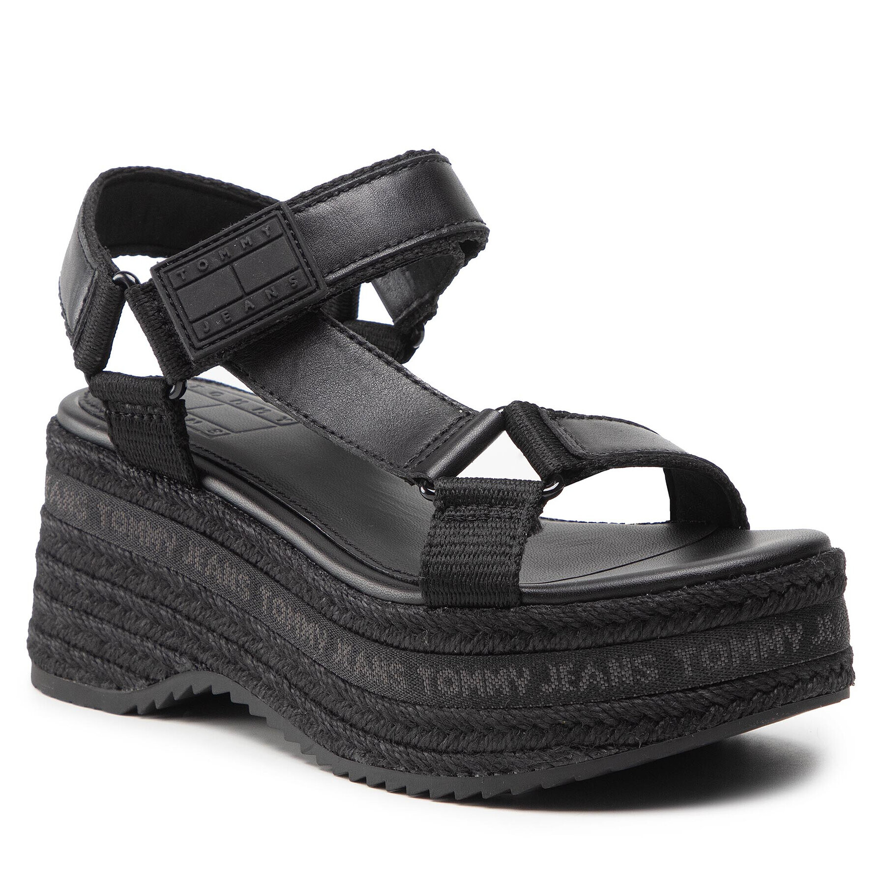 Tommy Jeans Еспадрили Wedge Sandal EN0EN01810 Черен - Pepit.bg