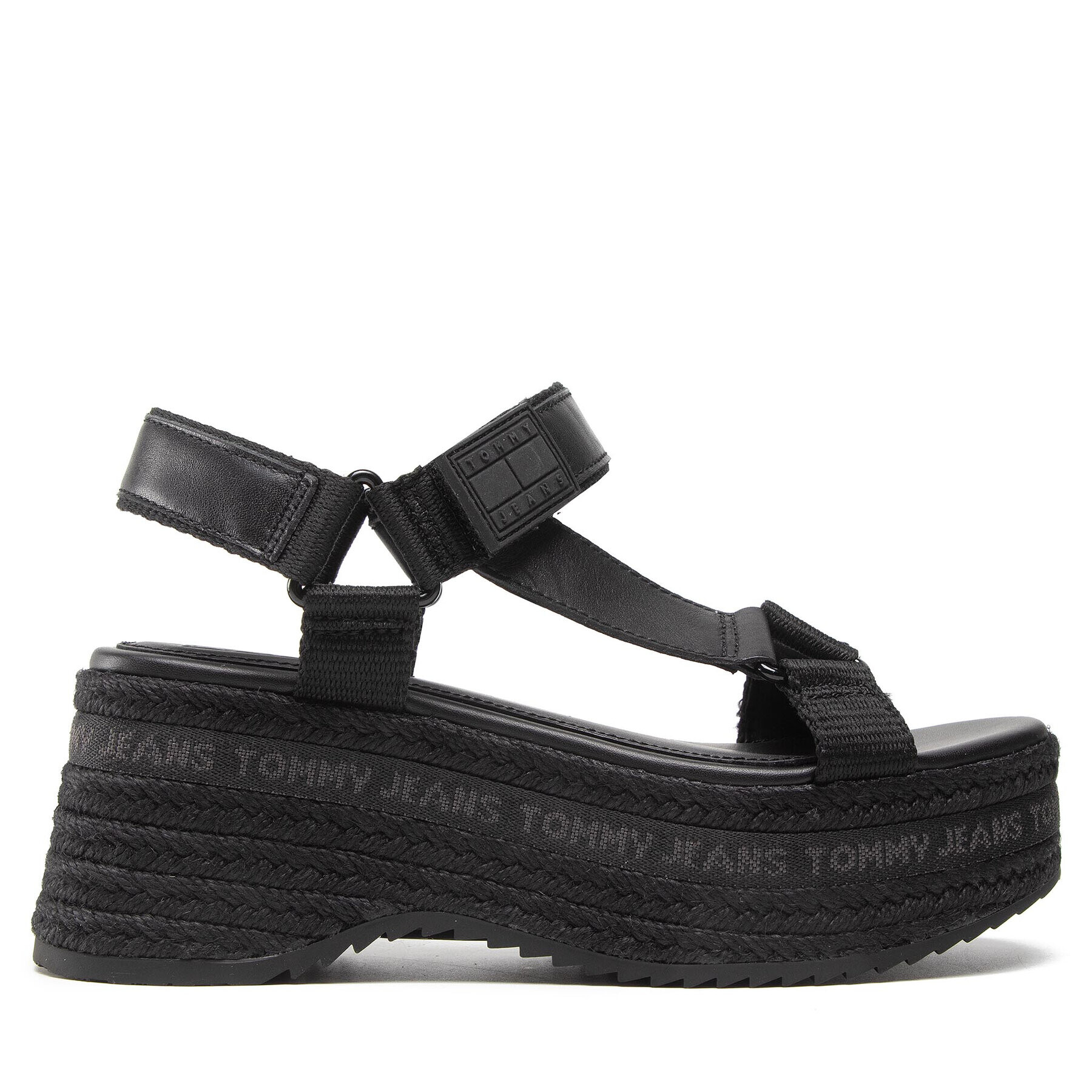 Tommy Jeans Еспадрили Wedge Sandal EN0EN01810 Черен - Pepit.bg