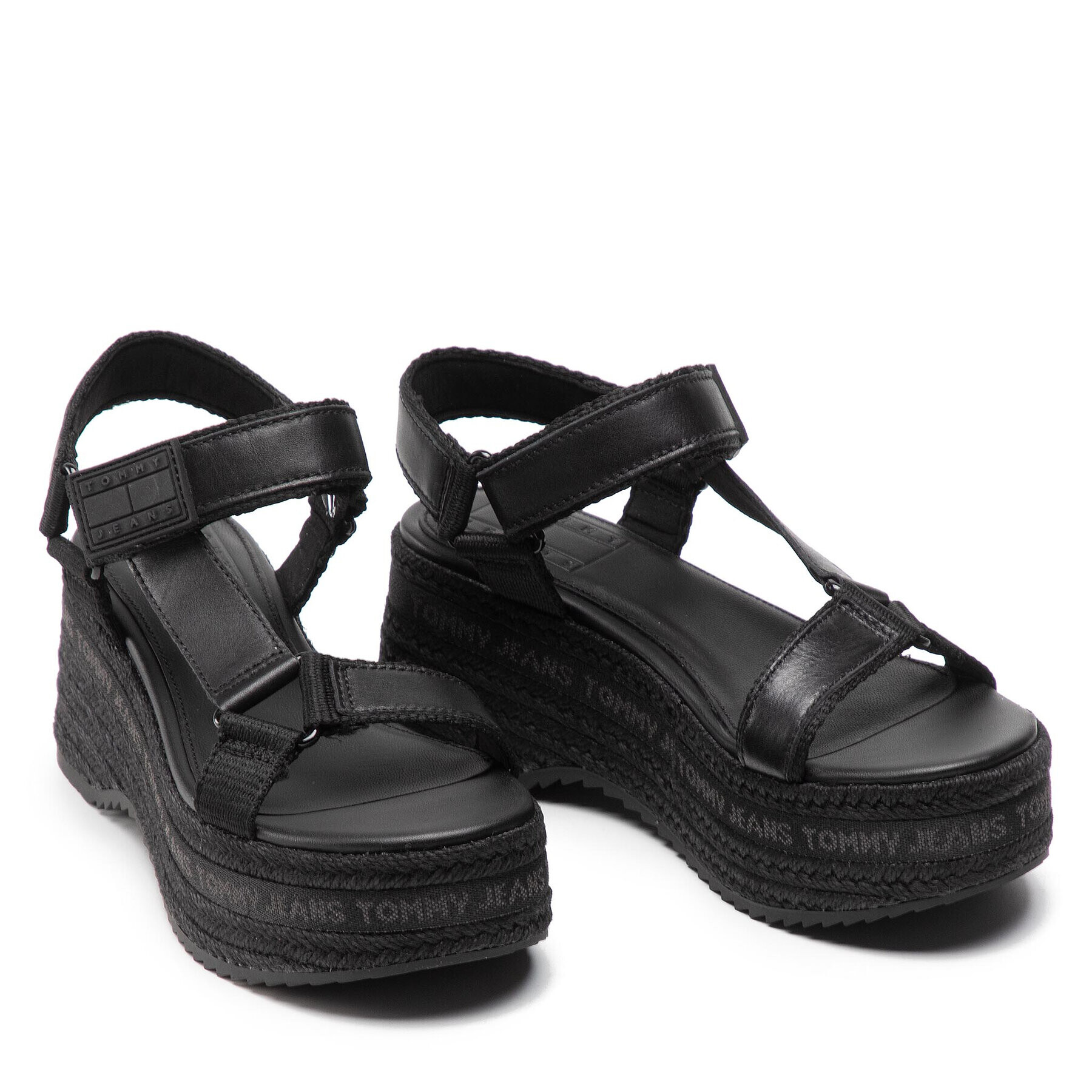 Tommy Jeans Еспадрили Wedge Sandal EN0EN01810 Черен - Pepit.bg