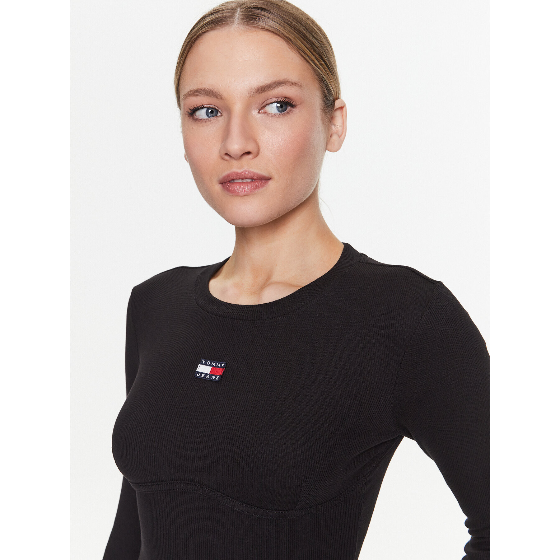 Tommy Jeans Ежедневна рокля Corset Badge DW0DW15351 Черен Bodycon Fit - Pepit.bg