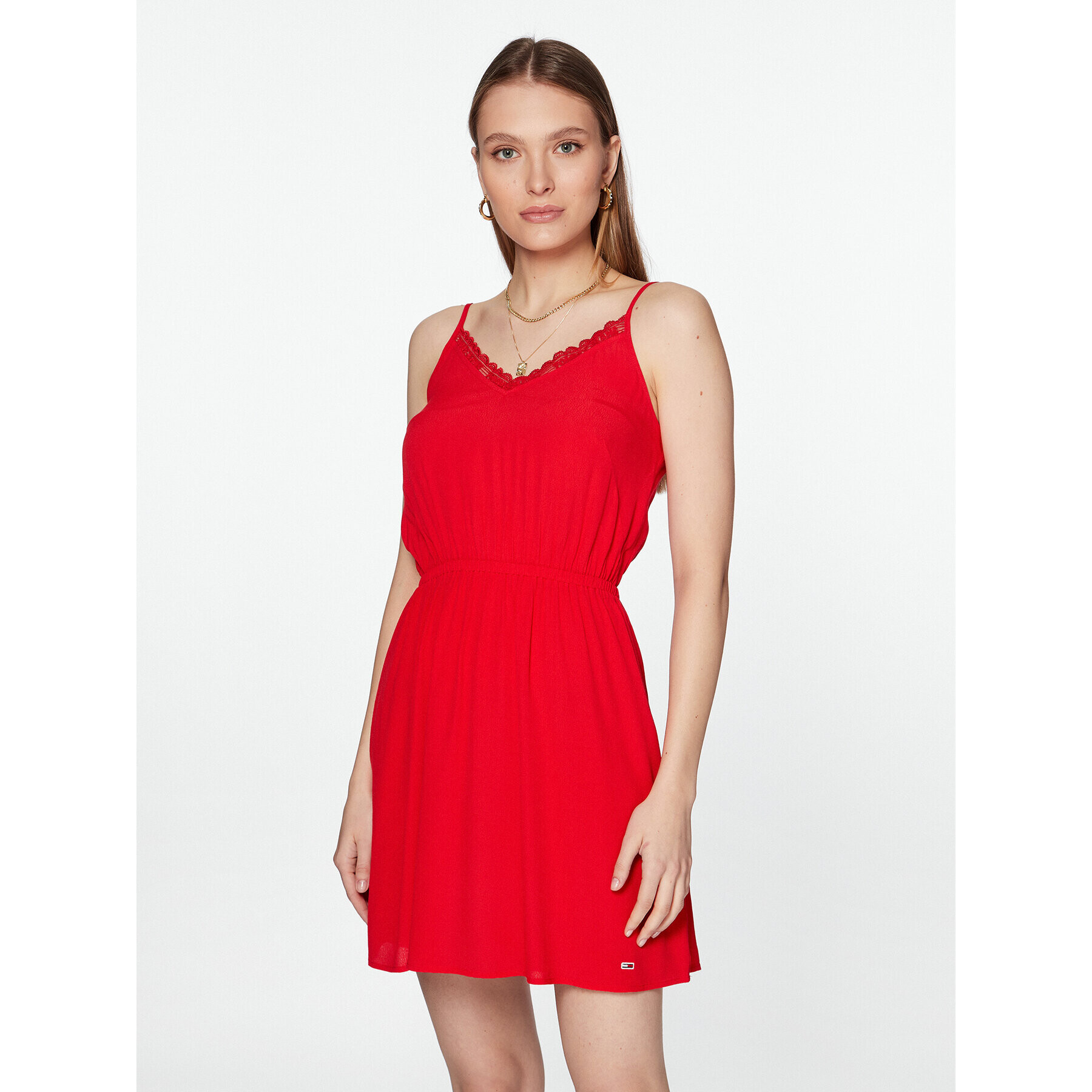 Tommy Jeans Ежедневна рокля DW0DW15174 Червен Regular Fit - Pepit.bg