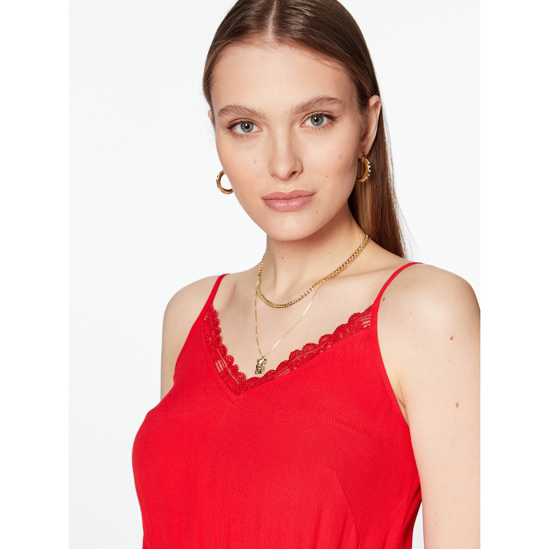 Tommy Jeans Ежедневна рокля DW0DW15174 Червен Regular Fit - Pepit.bg