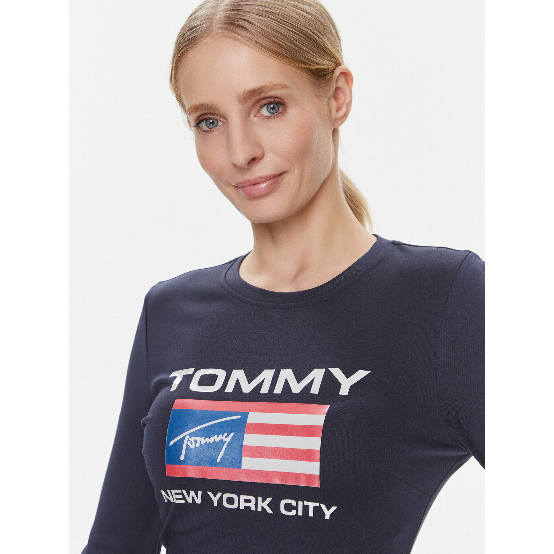 Tommy Jeans Ежедневна рокля DW0DW15889 Тъмносин Slim Fit - Pepit.bg