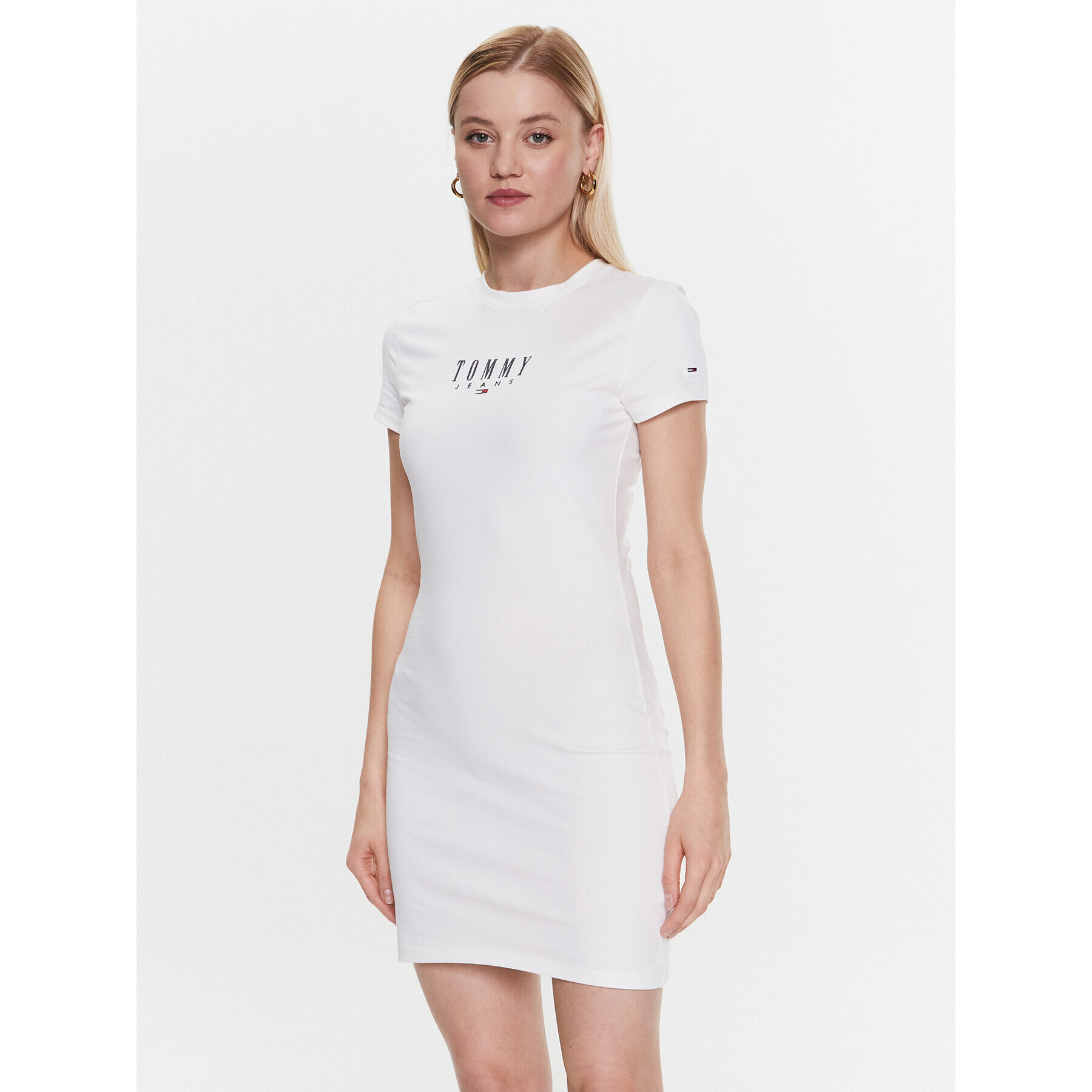 Tommy Jeans Ежедневна рокля Lala 2 DW0DW15357 Бял Slim Fit - Pepit.bg