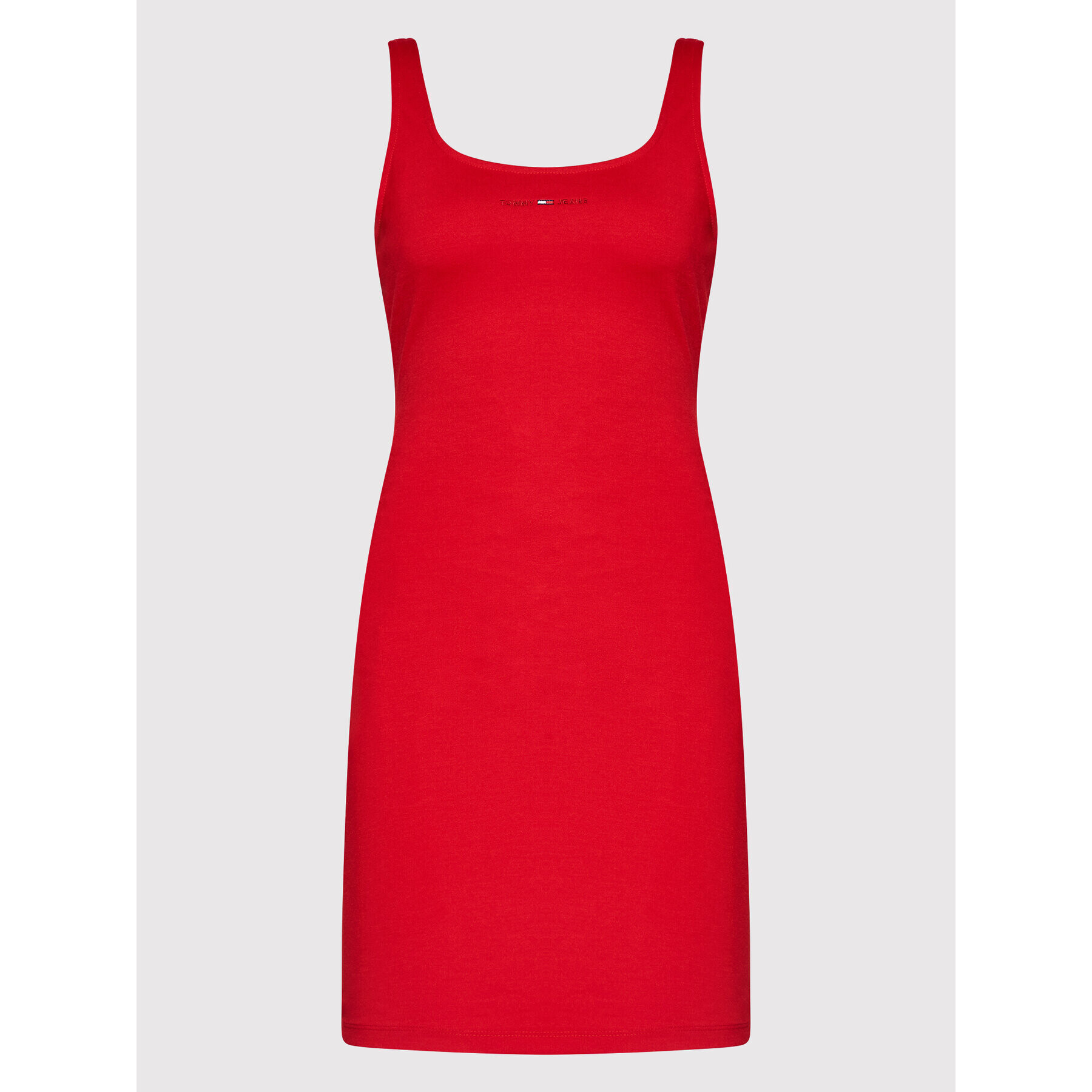 Tommy Jeans Ежедневна рокля Tiny Linear DW0DW12887 Червен Slim Fit - Pepit.bg
