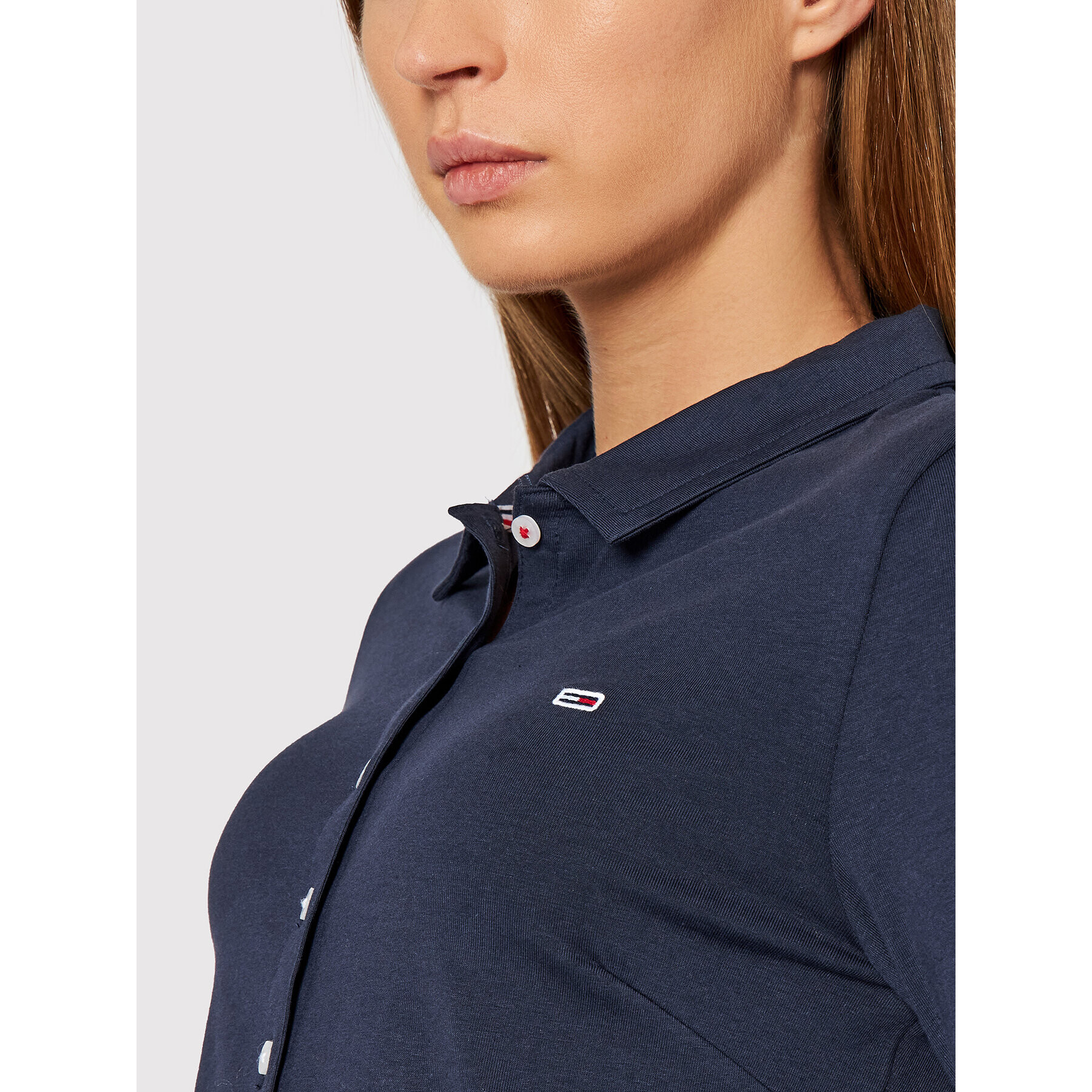 Tommy Jeans Ежедневна рокля Button Thru DW0DW11273 Тъмносин Regular Fit - Pepit.bg