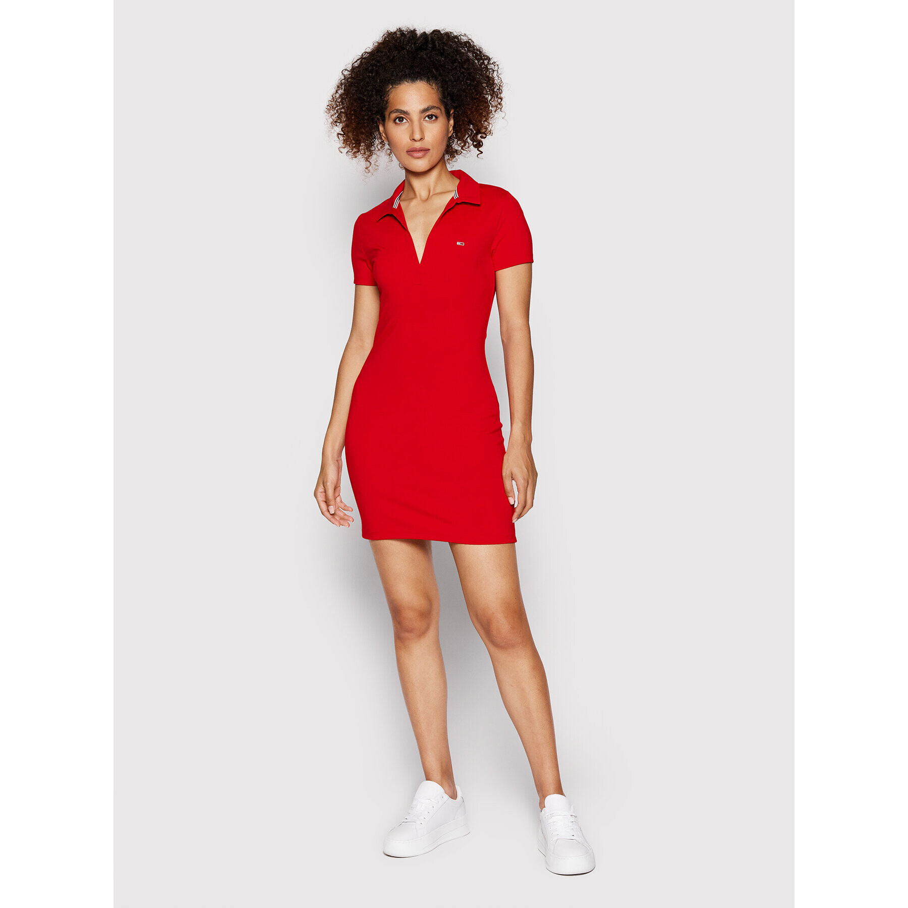 Tommy Jeans Ежедневна рокля DW0DW12877 Червен Slim Fit - Pepit.bg