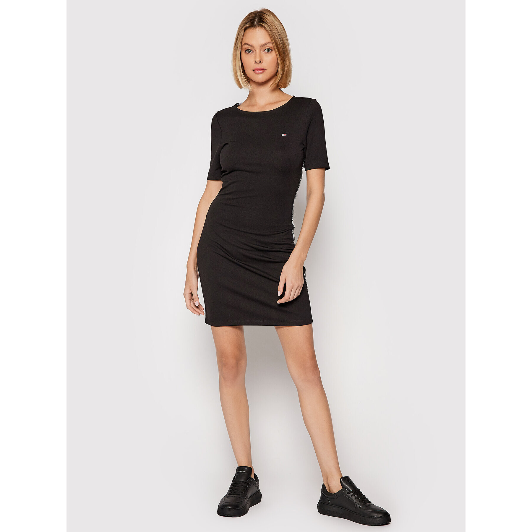 Tommy Jeans Ежедневна рокля Tjw Bodycon Tape DW0DW10650 Черен Slim Fit - Pepit.bg