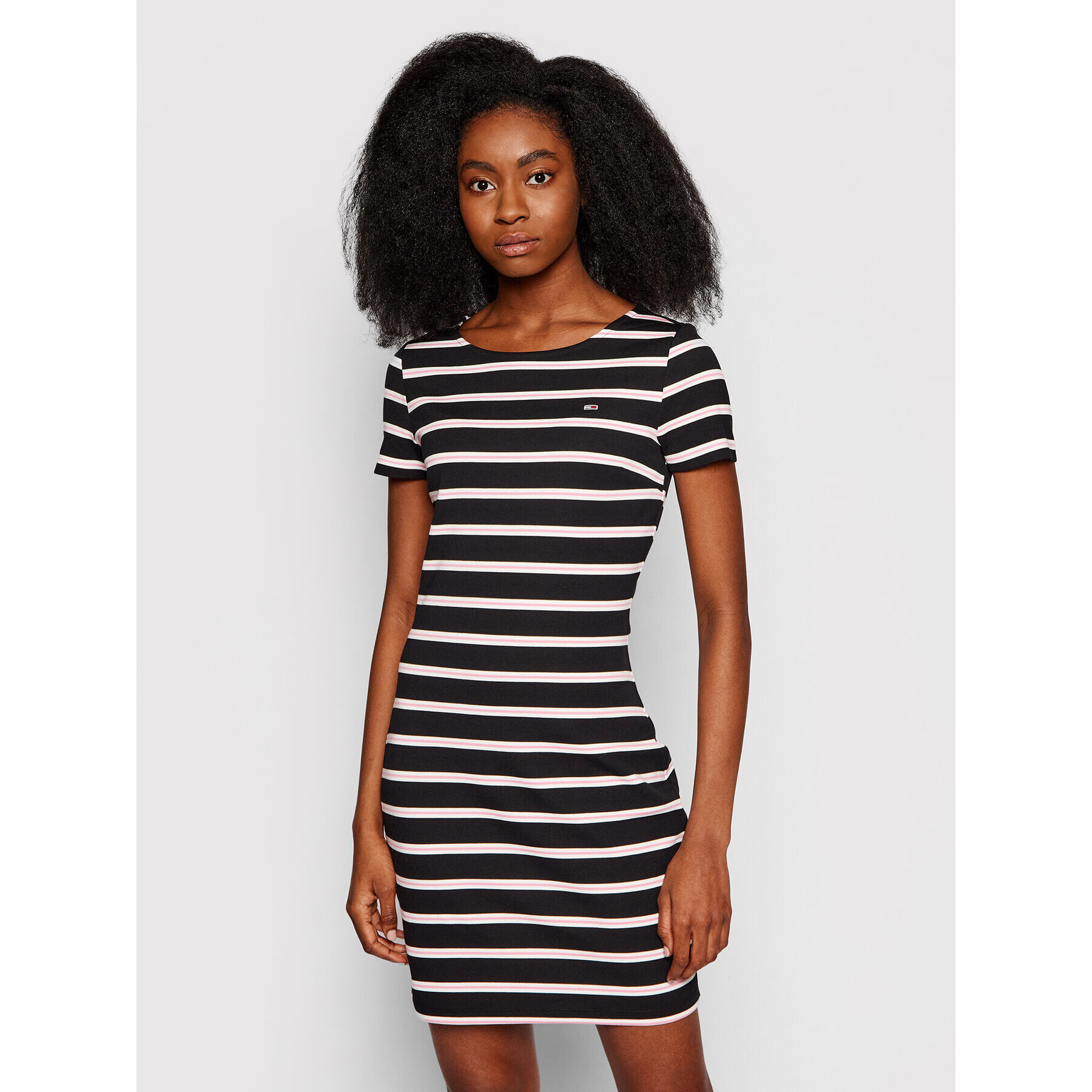 Tommy Jeans Ежедневна рокля Tjw Striped Bodycon DW0DW10206 Черен Regular Fit - Pepit.bg