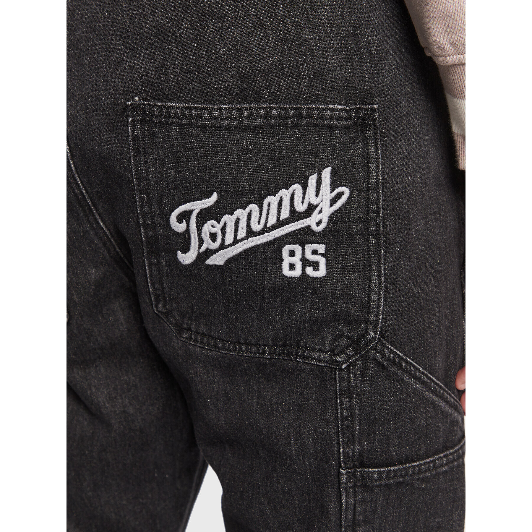 Tommy Jeans Гащеризон с презрамки DM0DM15599 Черен Regular Fit - Pepit.bg