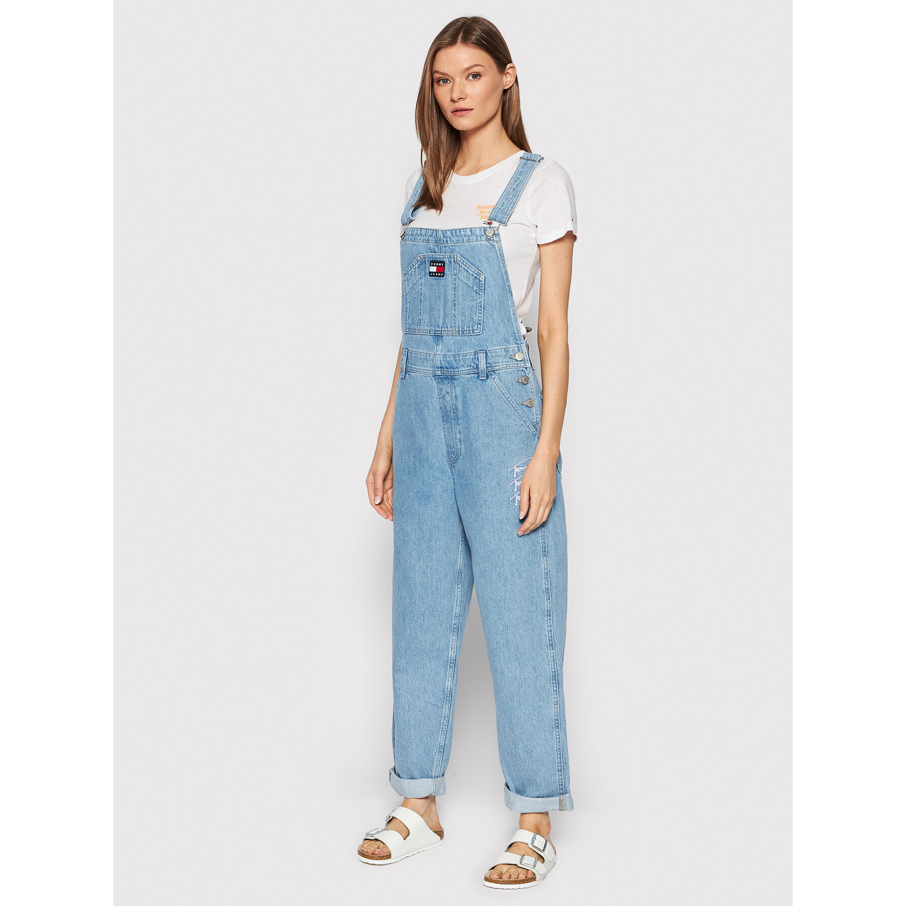 Tommy Jeans Гащеризон с презрамки Dungaree DW0DW12381 Син Relaxed Fit - Pepit.bg