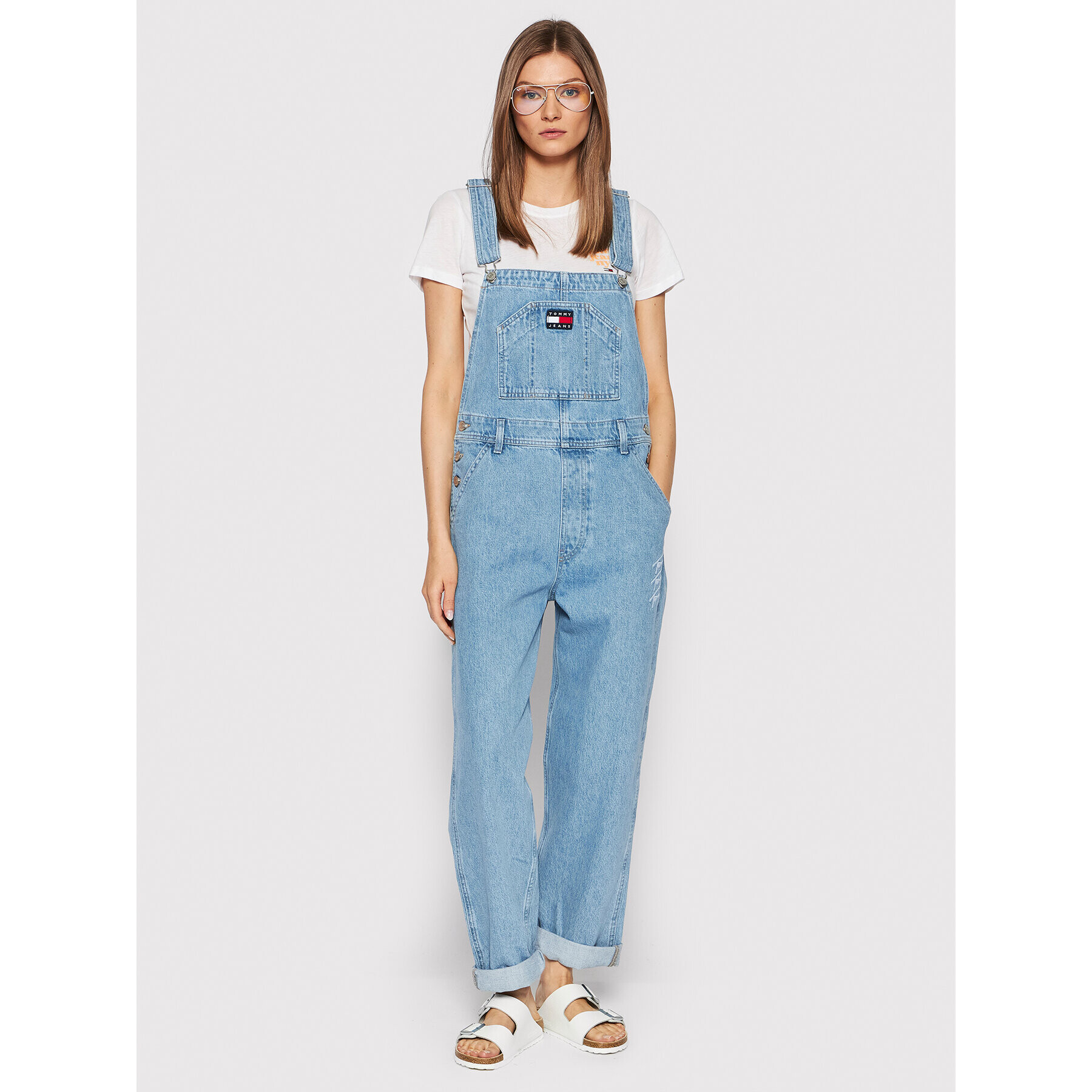 Tommy Jeans Гащеризон с презрамки Dungaree DW0DW12381 Син Relaxed Fit - Pepit.bg