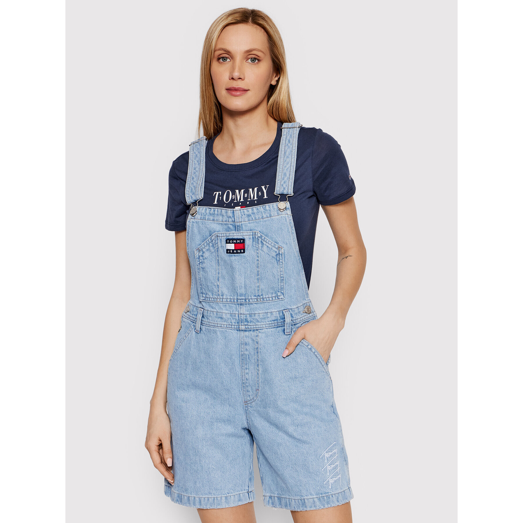 Tommy Jeans Гащеризон с презрамки Dungaree DW0DW12424 Син Regular Fit - Pepit.bg