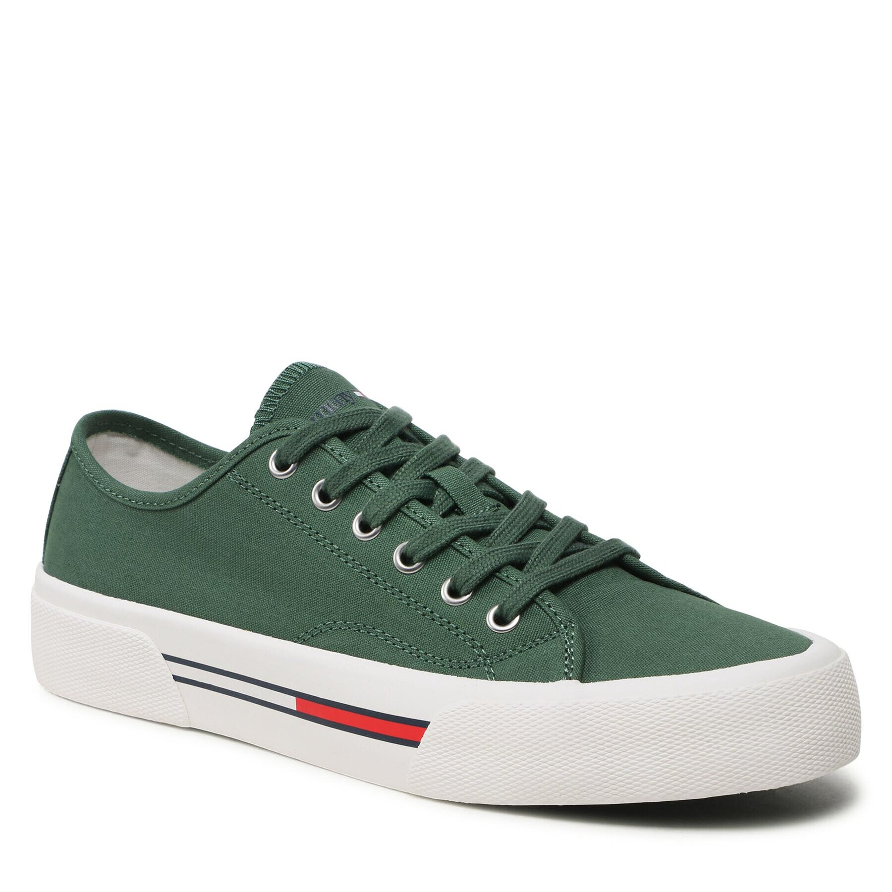 Tommy Jeans Гуменки Canvas Sneaker EM0EM01299 Зелен - Pepit.bg