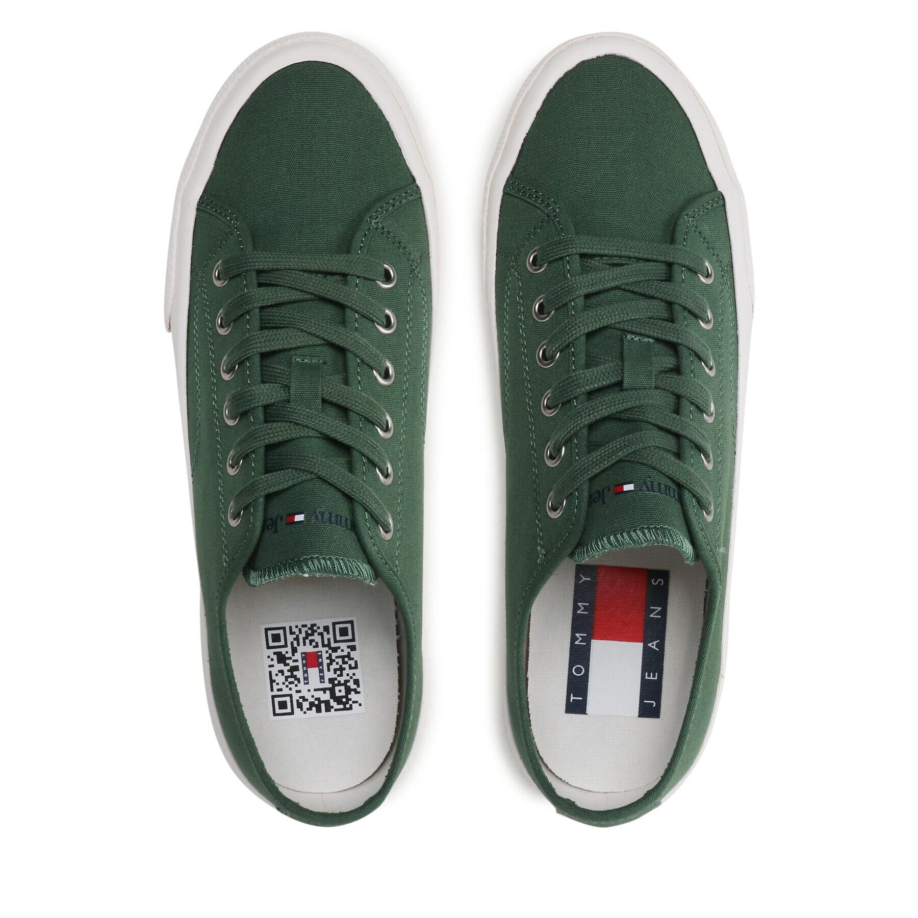 Tommy Jeans Гуменки Canvas Sneaker EM0EM01299 Зелен - Pepit.bg
