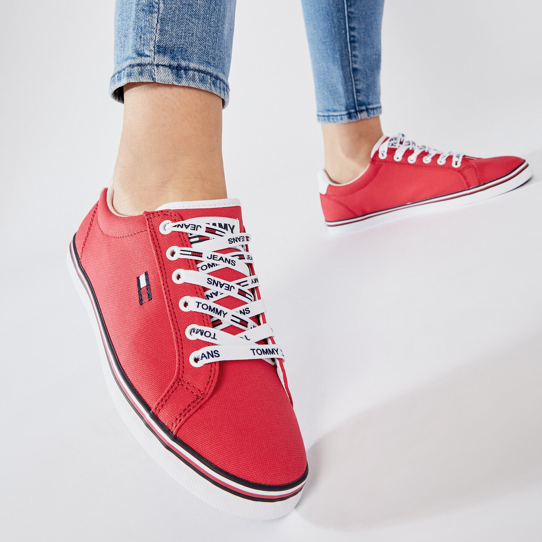 Tommy Jeans Гуменки Essential Lace Up Sneaker EN0EN00786 Червен - Pepit.bg