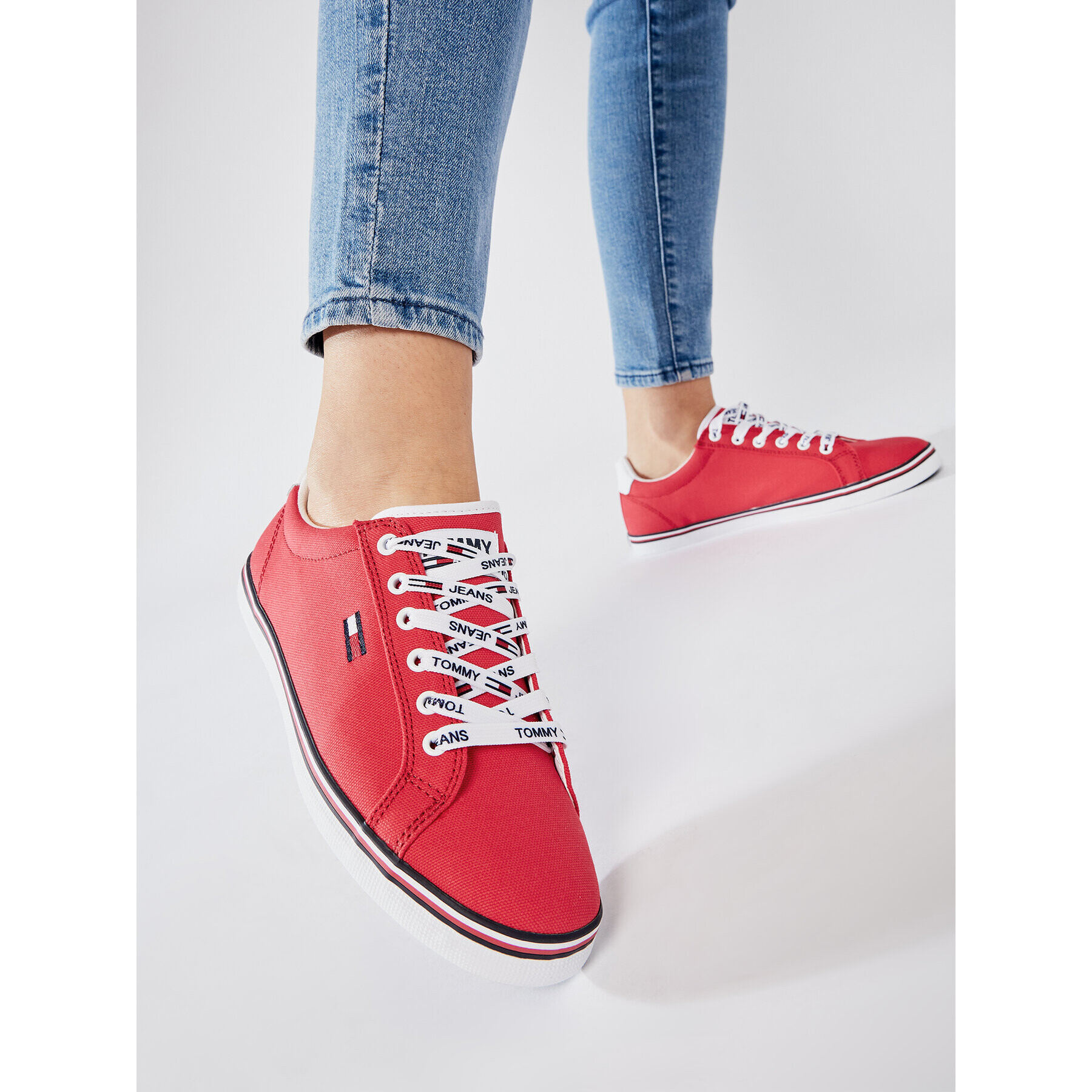 Tommy Jeans Гуменки Essential Lace Up Sneaker EN0EN00786 Червен - Pepit.bg