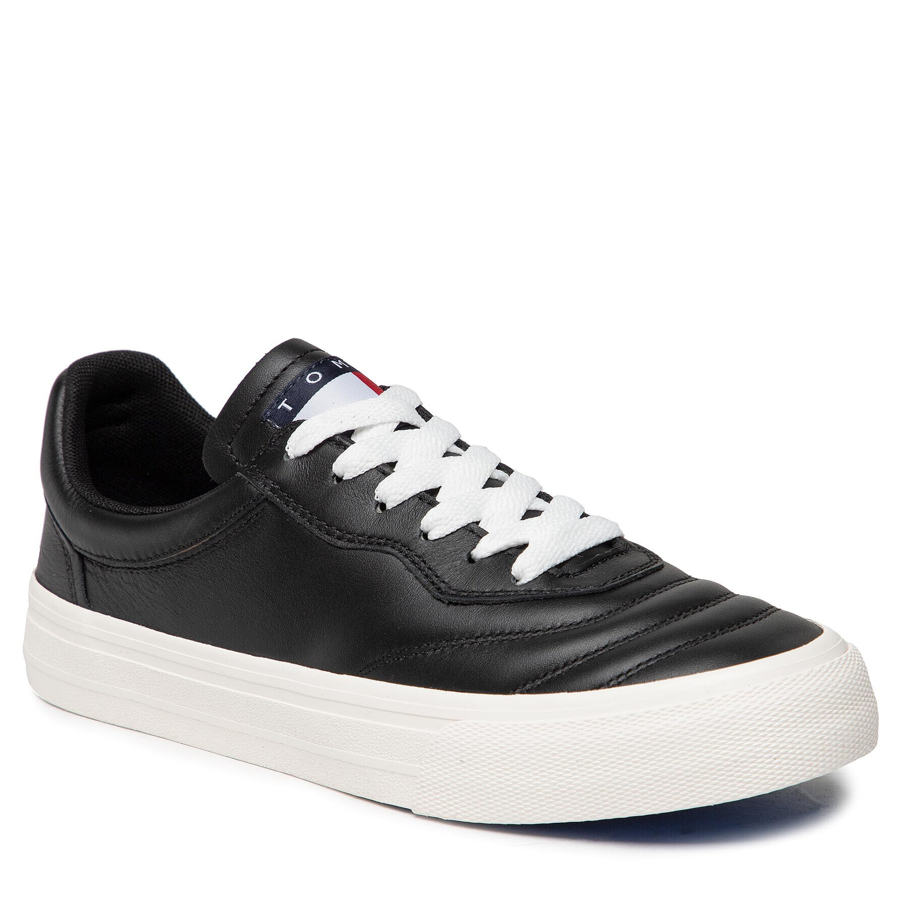 Tommy Jeans Гуменки Leather Soccer Vulc EM0EM01026 Черен - Pepit.bg