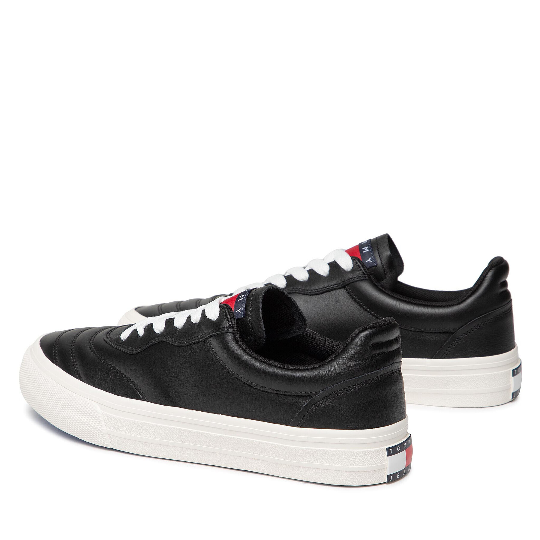 Tommy Jeans Гуменки Leather Soccer Vulc EM0EM01026 Черен - Pepit.bg