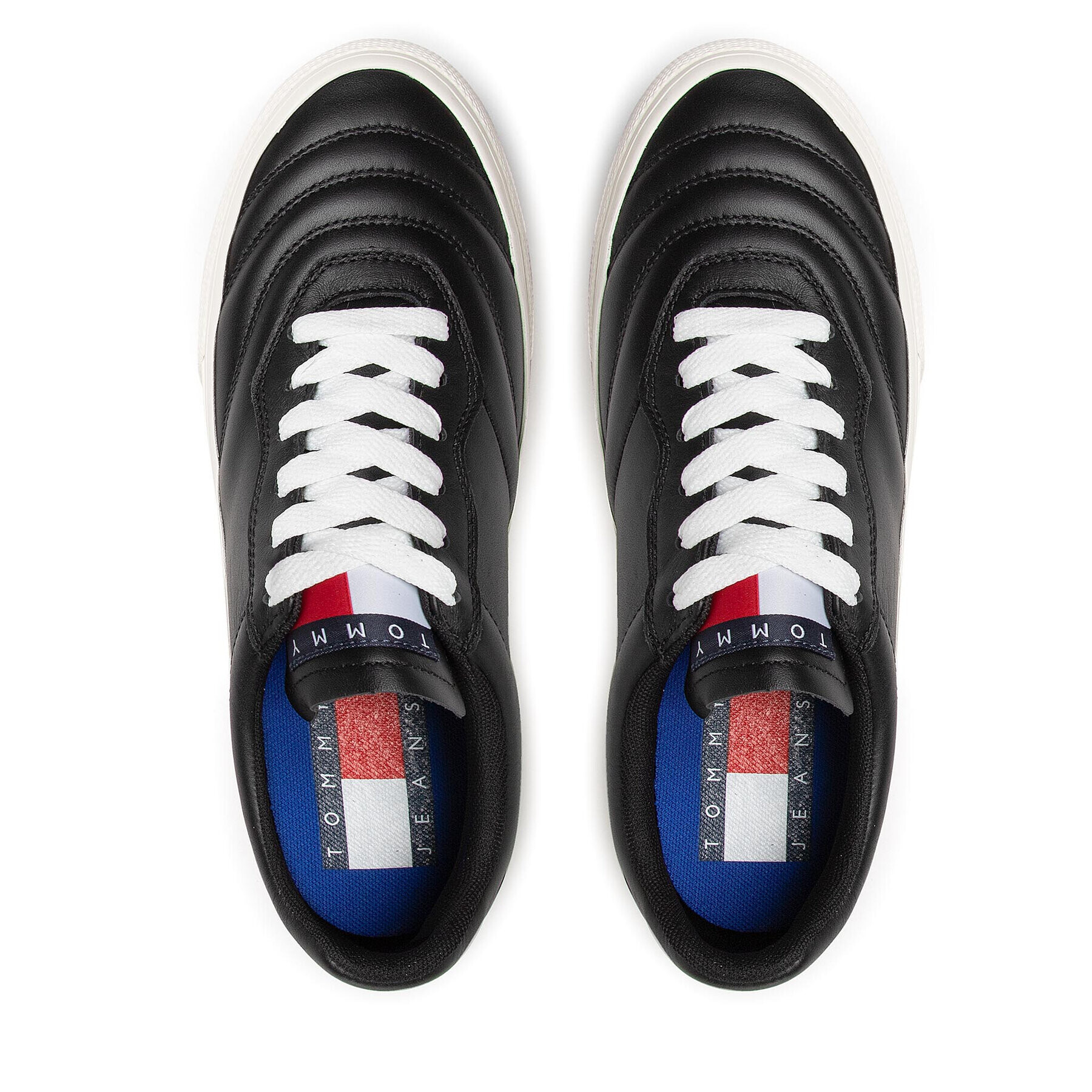 Tommy Jeans Гуменки Leather Soccer Vulc EM0EM01026 Черен - Pepit.bg