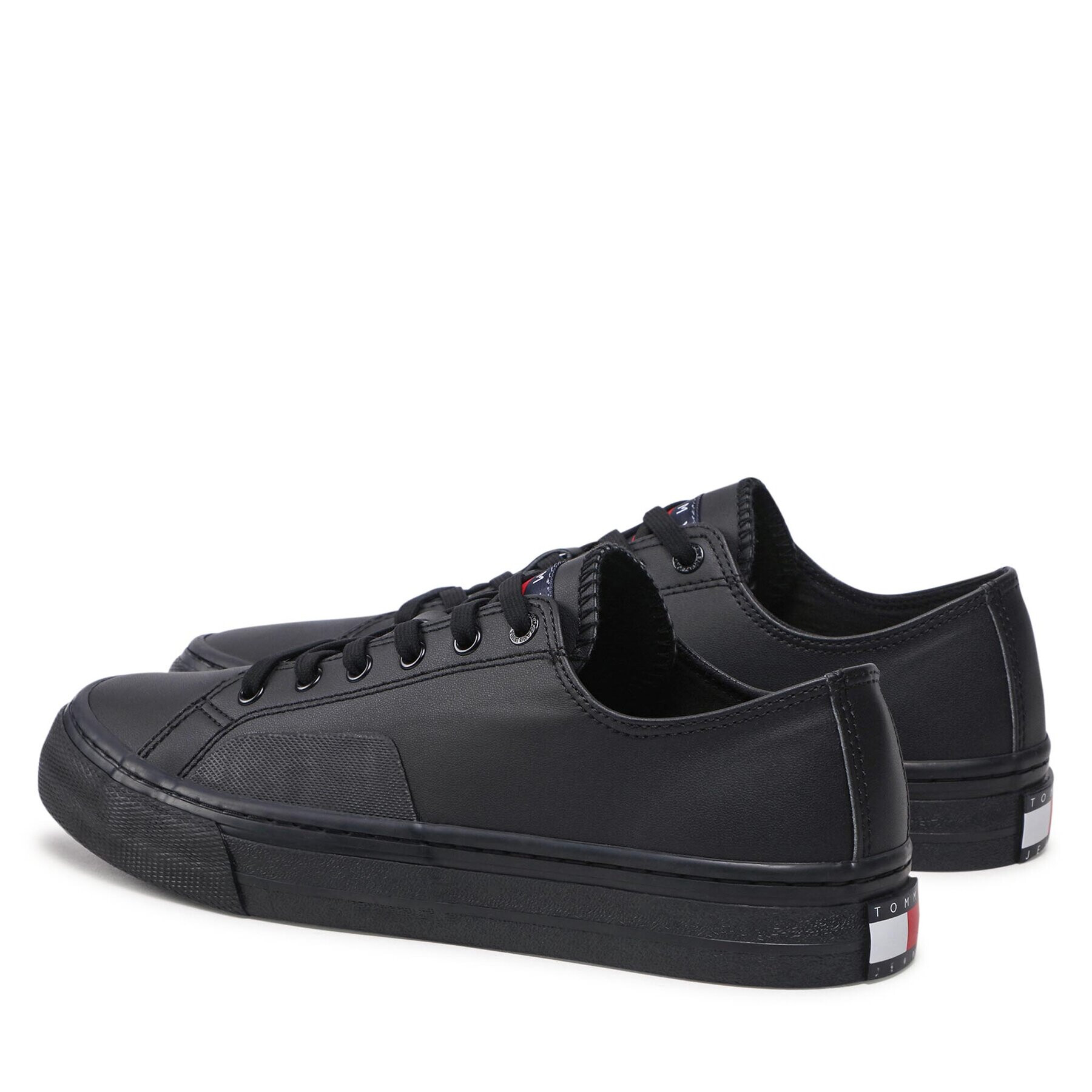 Tommy Jeans Гуменки Leather Vulc EM0EM01047 Черен - Pepit.bg