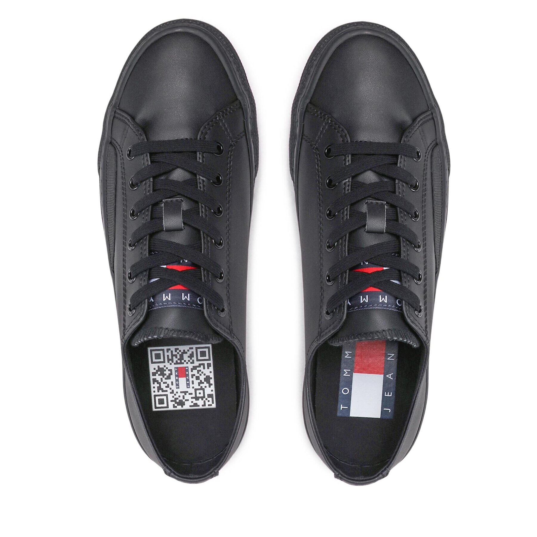 Tommy Jeans Гуменки Leather Vulc EM0EM01047 Черен - Pepit.bg