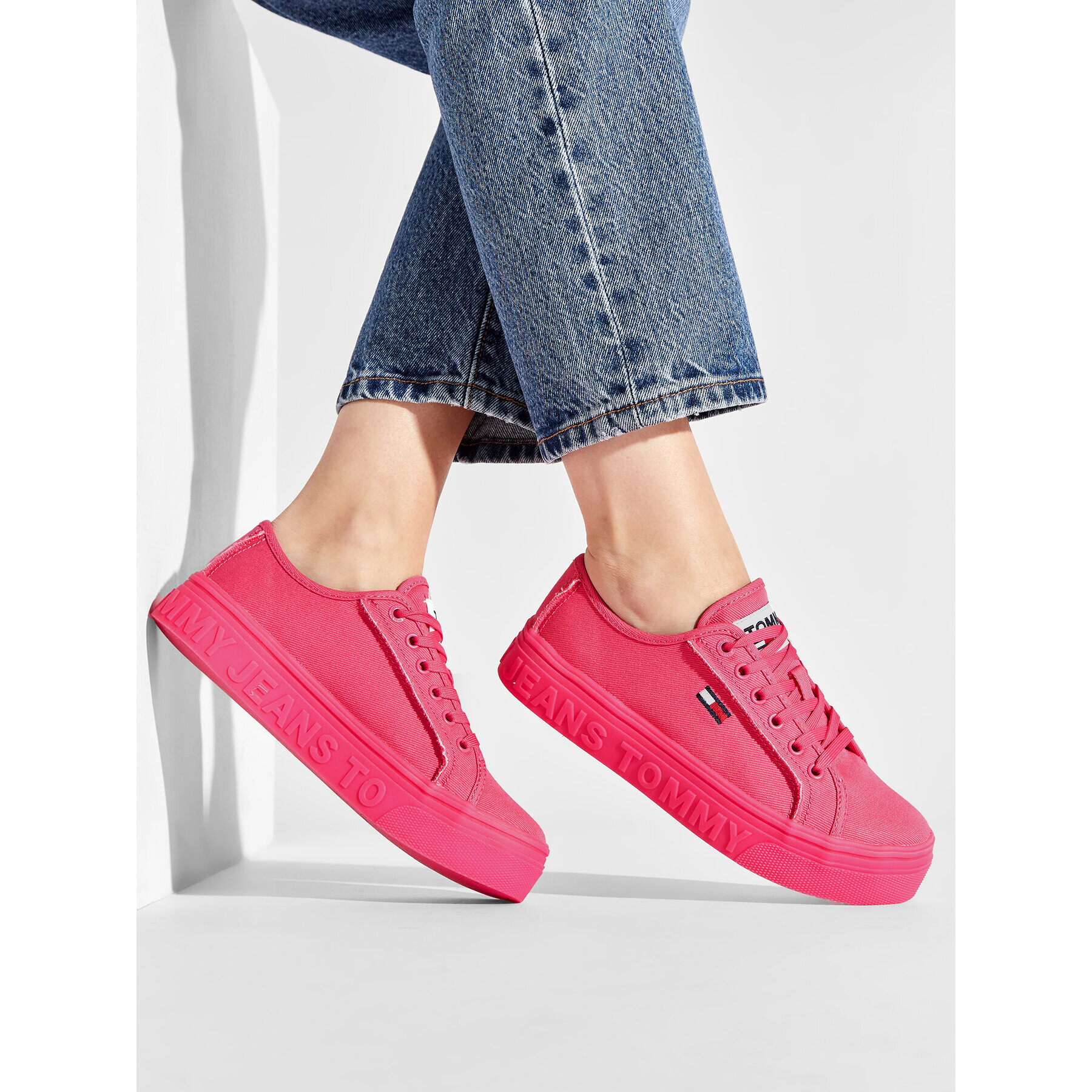 Tommy Jeans Гуменки Mono Color Flatform EN0EN01823 Розов - Pepit.bg