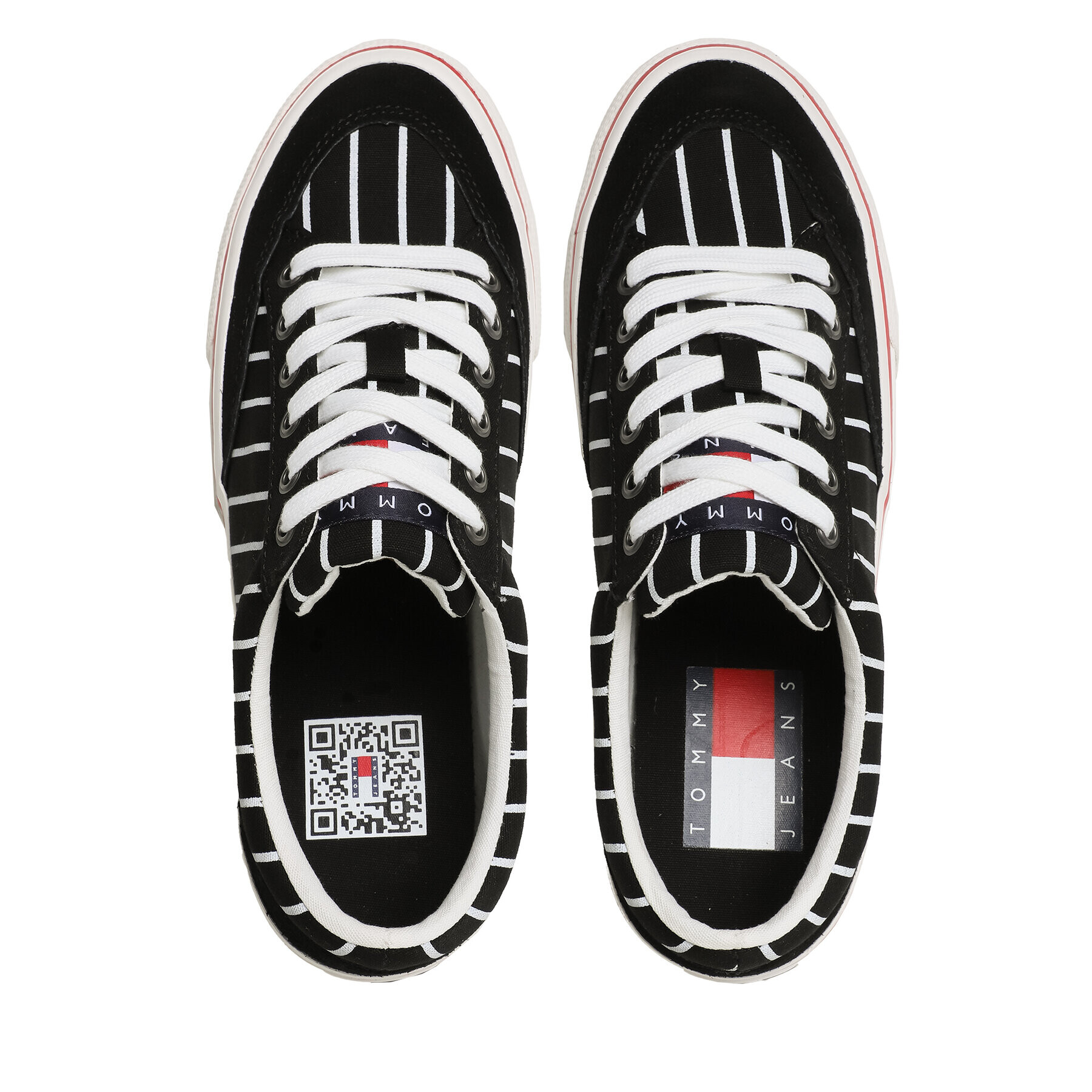 Tommy Jeans Гуменки Skate Canvas Stripes EM0EM01153 Черен - Pepit.bg