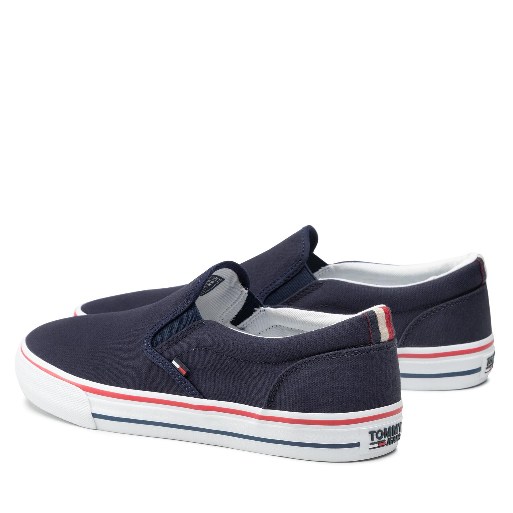 Tommy Jeans Гуменки Textile Slip On EM0EM00002 Тъмносин - Pepit.bg