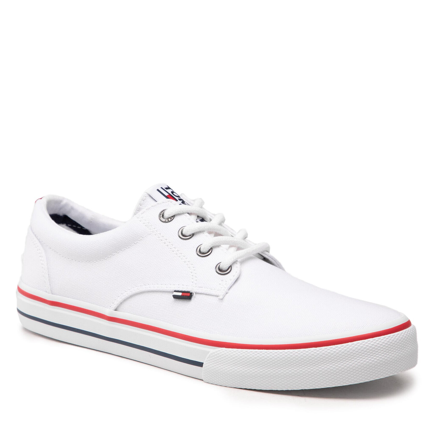 Tommy Jeans Гуменки Textile Sneaker EM0EM00001 Бял - Pepit.bg