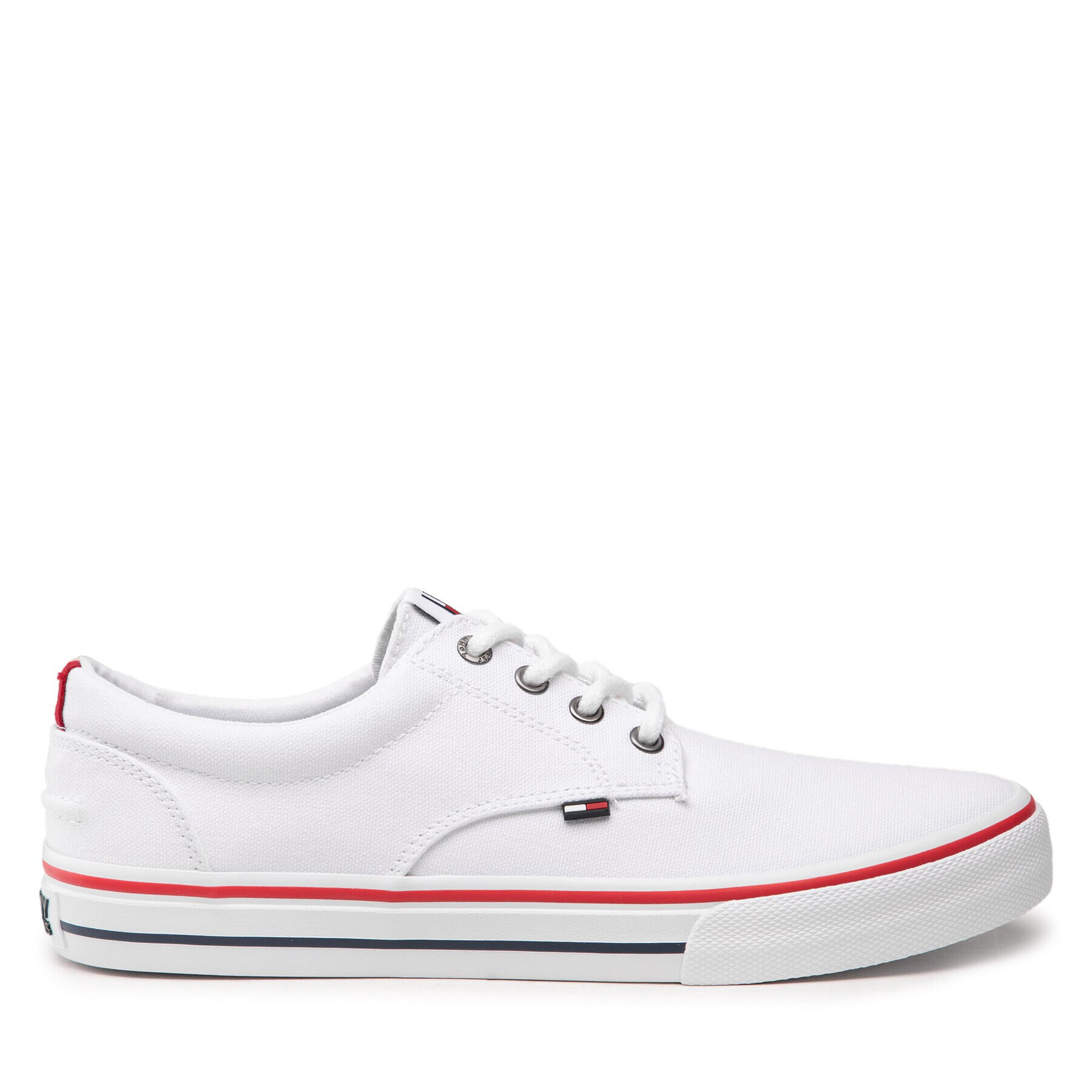 Tommy Jeans Гуменки Textile Sneaker EM0EM00001 Бял - Pepit.bg