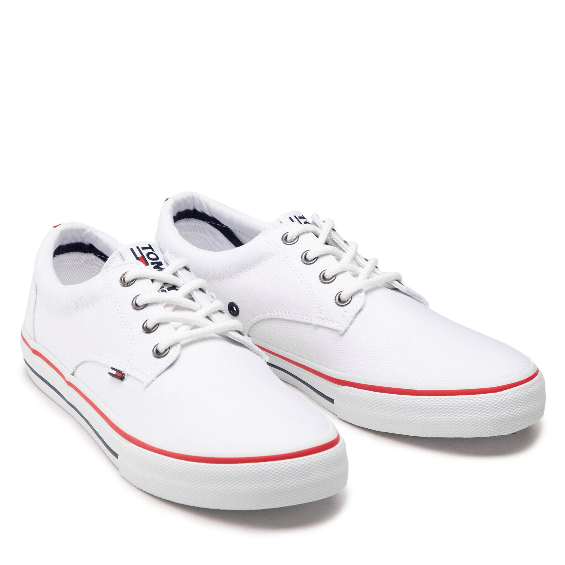 Tommy Jeans Гуменки Textile Sneaker EM0EM00001 Бял - Pepit.bg