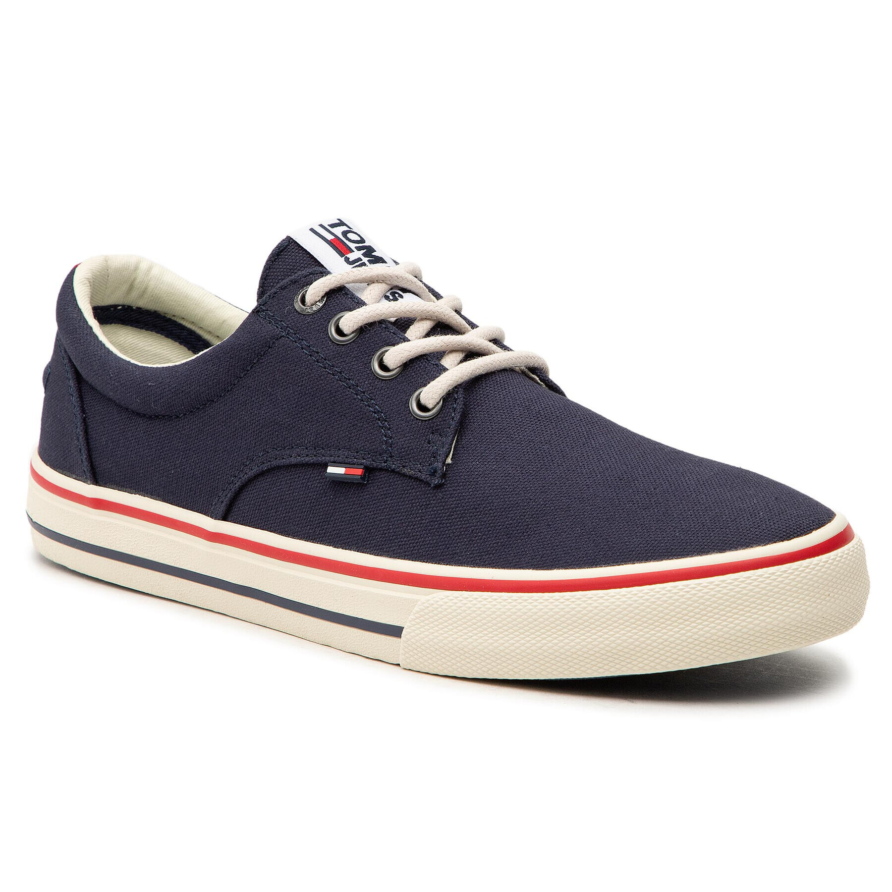 Tommy Jeans Гуменки Textile Sneaker EM0EM00001 Тъмносин - Pepit.bg