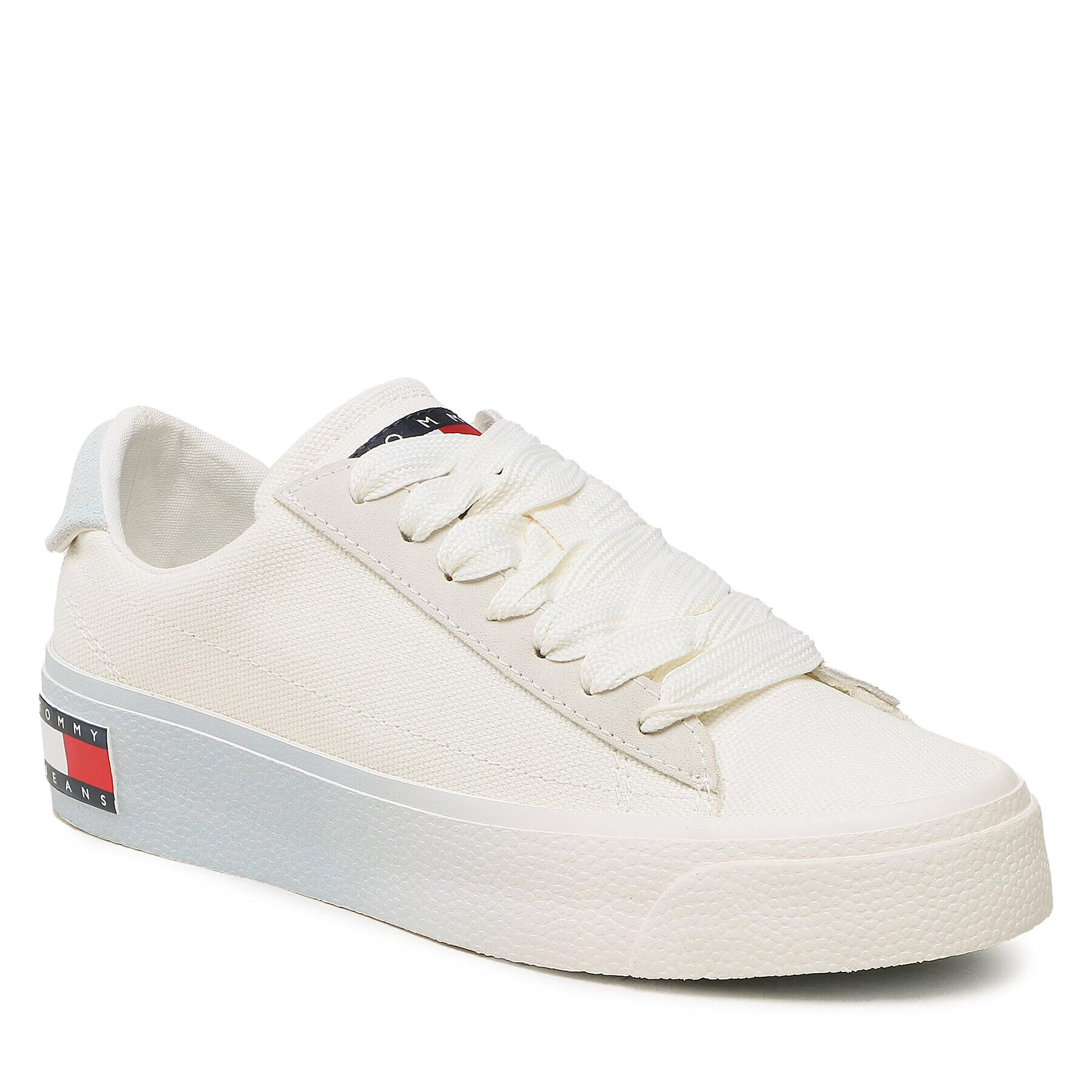 Tommy Jeans Гуменки Vulc Flatform Canvas EN0EN02096 Бял - Pepit.bg