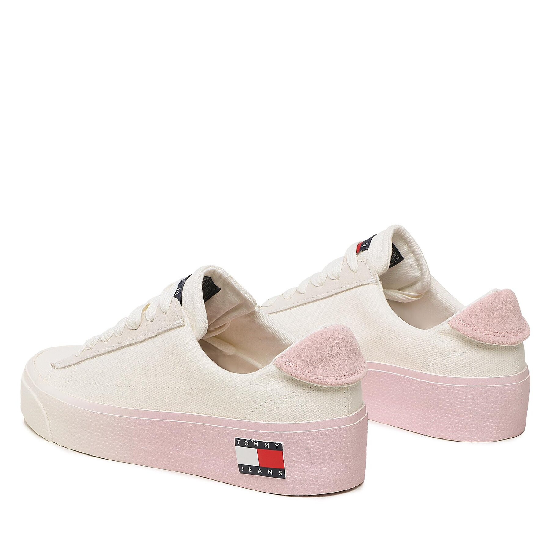 Tommy Jeans Гуменки Vulc Flatform Canvas EN0EN02096 Бял - Pepit.bg