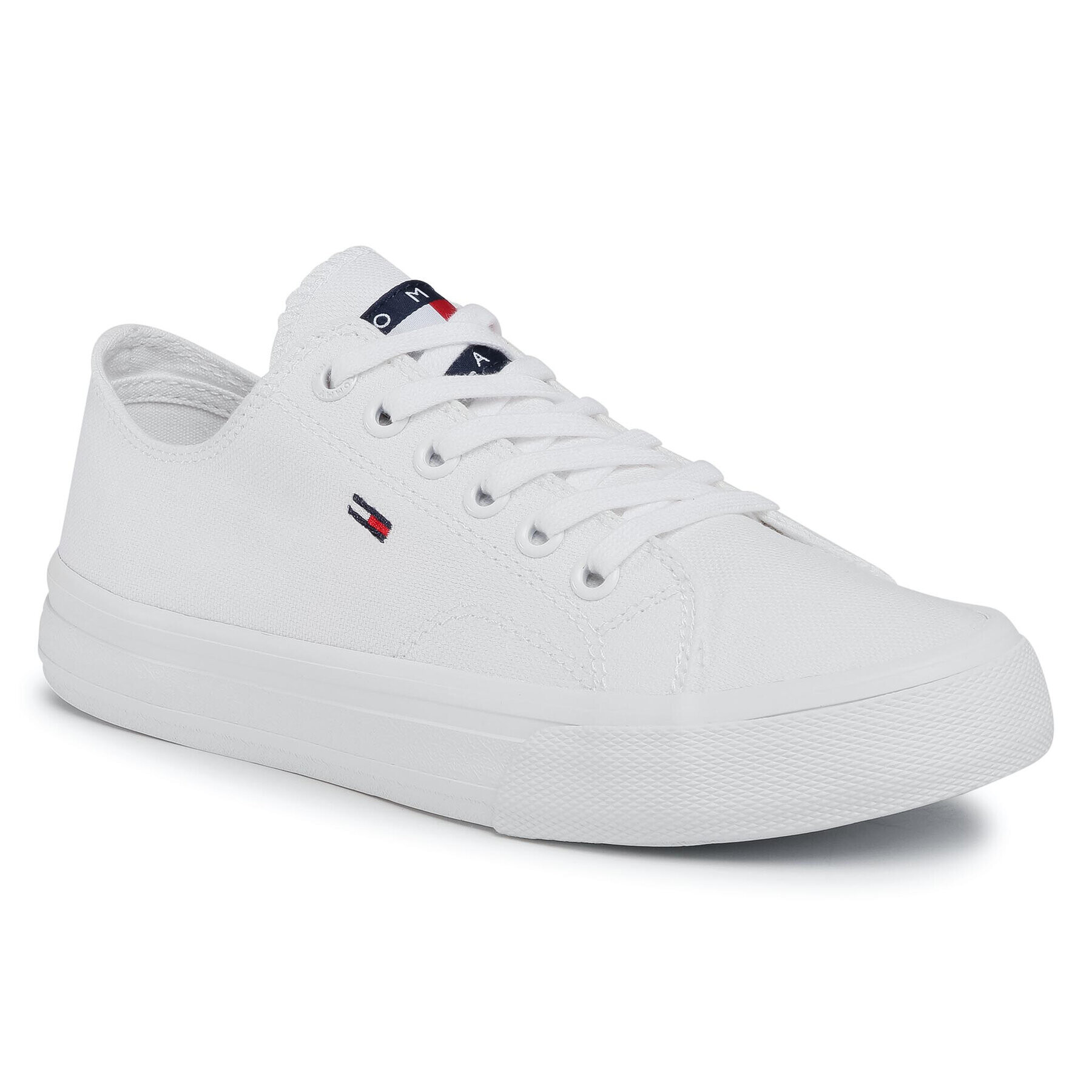 Tommy Jeans Гуменки Wmns Long Lace Up Vulc EN0EN00940 Бял - Pepit.bg