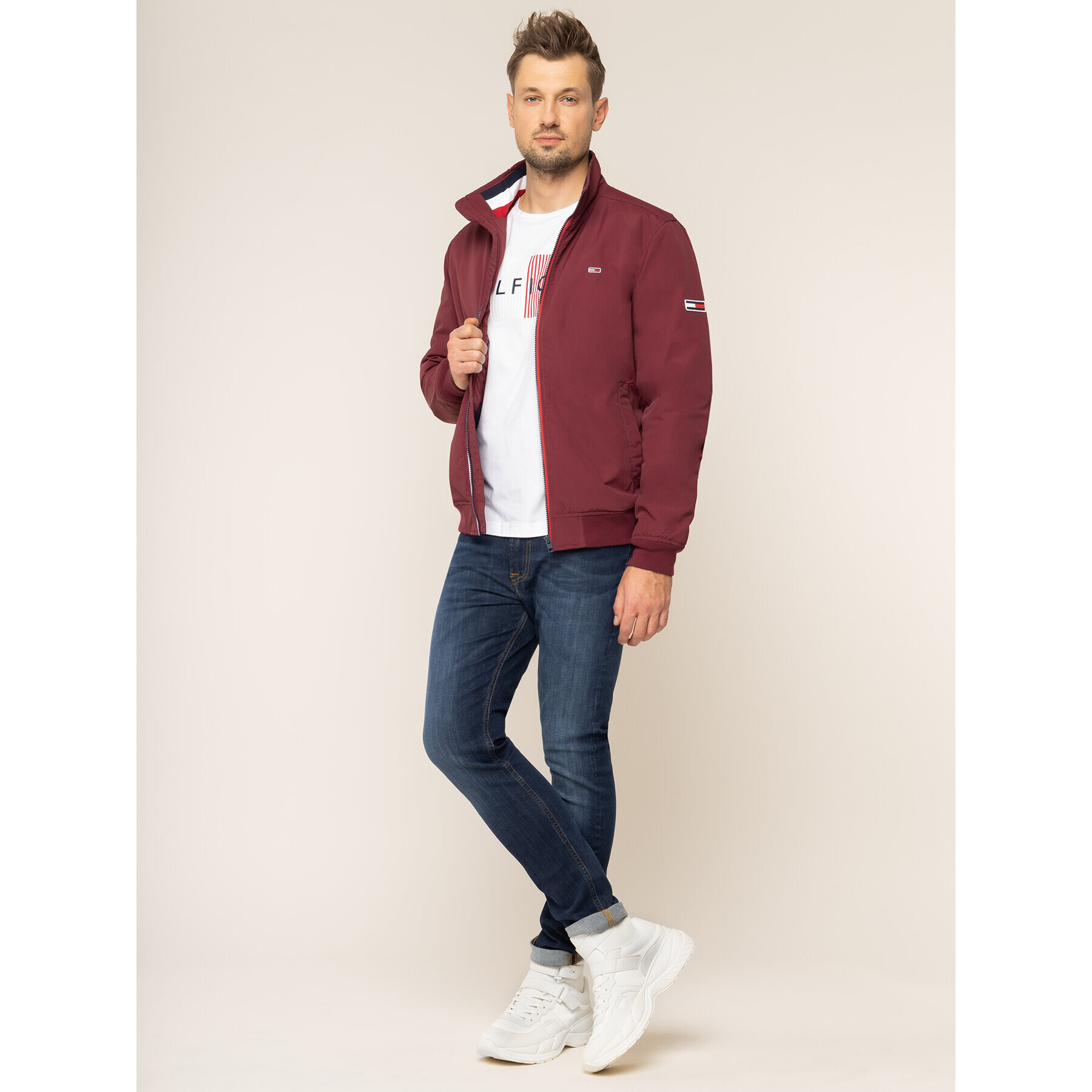 Tommy Jeans Яке бомбър Essential DM0DM06599 Бордо Regular Fit - Pepit.bg